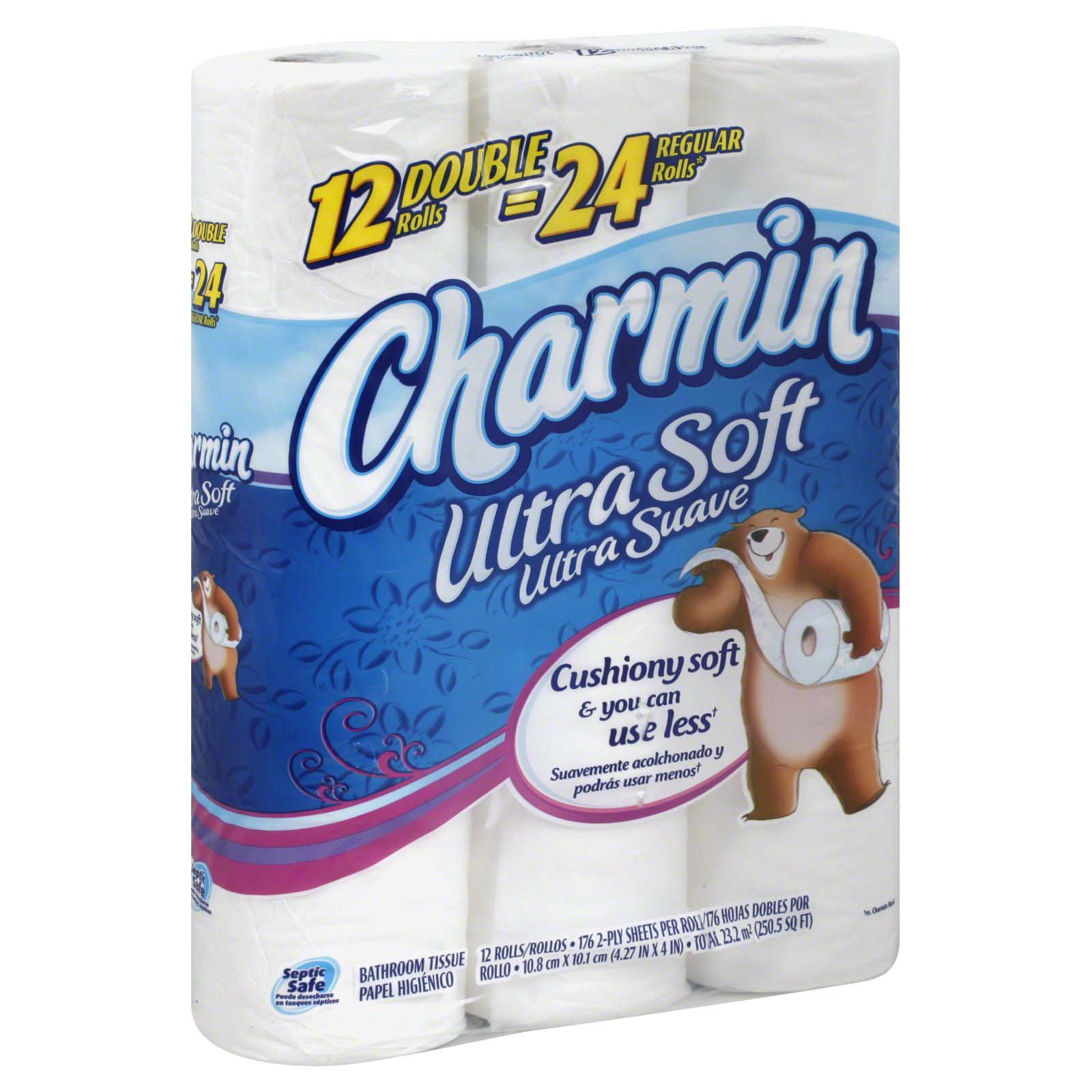 Charmin Ultra Soft Bathroom Tissue, Unscented, Double Rolls, 2-Ply, 12 rolls