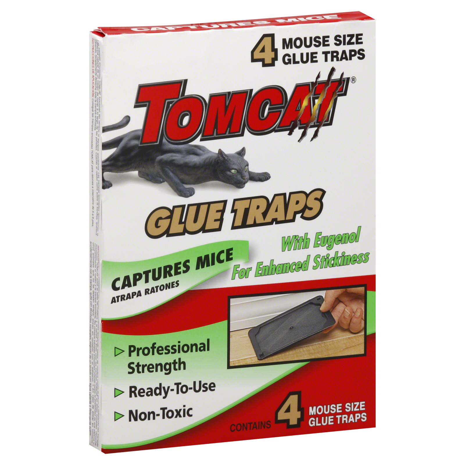 Tomcat Glue Traps, Mouse Size 4 traps