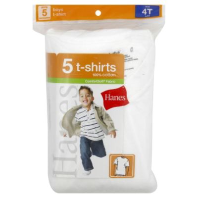 Hanes Boys Tagless ComfortSoft T-Shirts - 5 Shirts