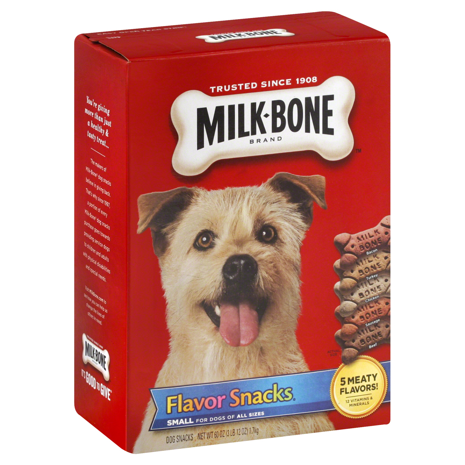 Milk-Bone Flavor Snacks Dog Snacks, Meaty Flavors, 60 oz (3 lb 12 oz) 1.7 kg