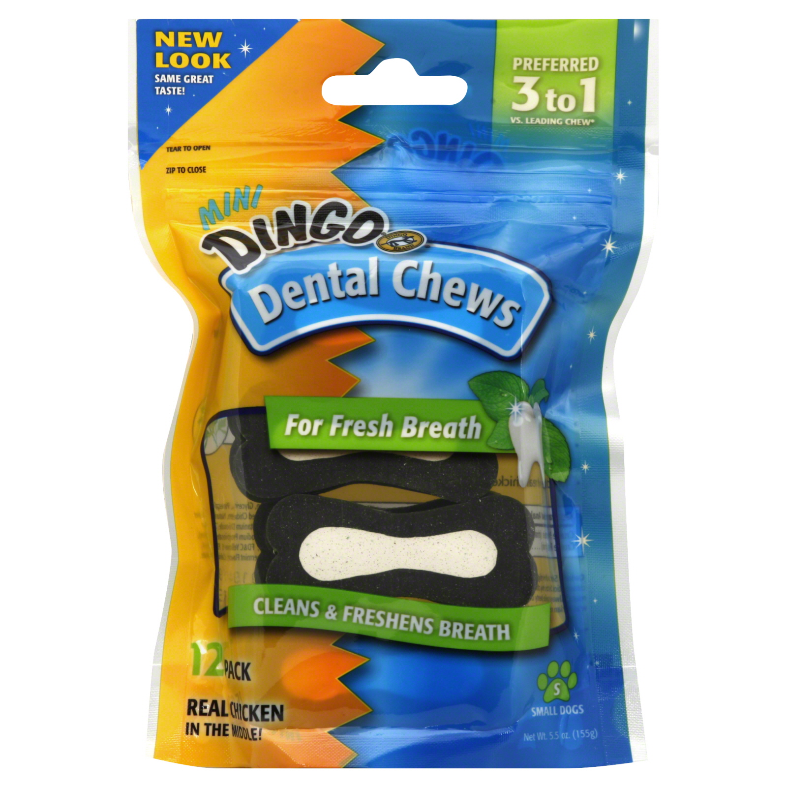 Dingo Denta-Treats Chews, Long Lasting, Mini, 12 chews [4.66 oz (132 g)]