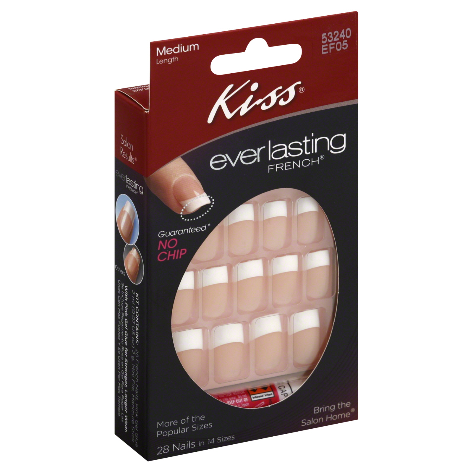 Kiss Everlasting French Nail Kit, Medium Length, Infinite EF05, 1 kit