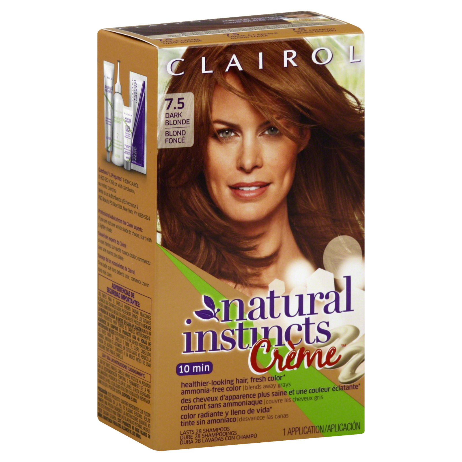 Clairol Natural Instincts Creme Hair Color, Dark Blonde 7.5, 1 application