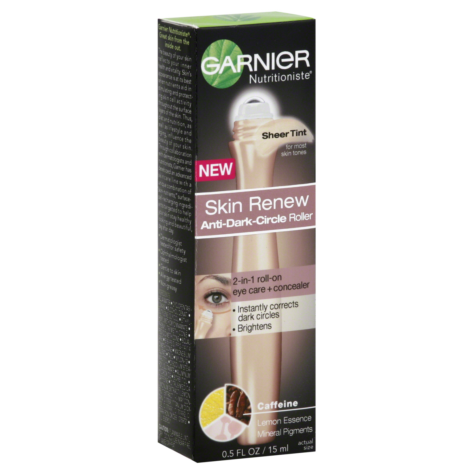 Garnier Nutritioniste Skin Renew Anti-Dark-Circle Roller, Sheer Tint, 0.5 fl oz (15 ml)