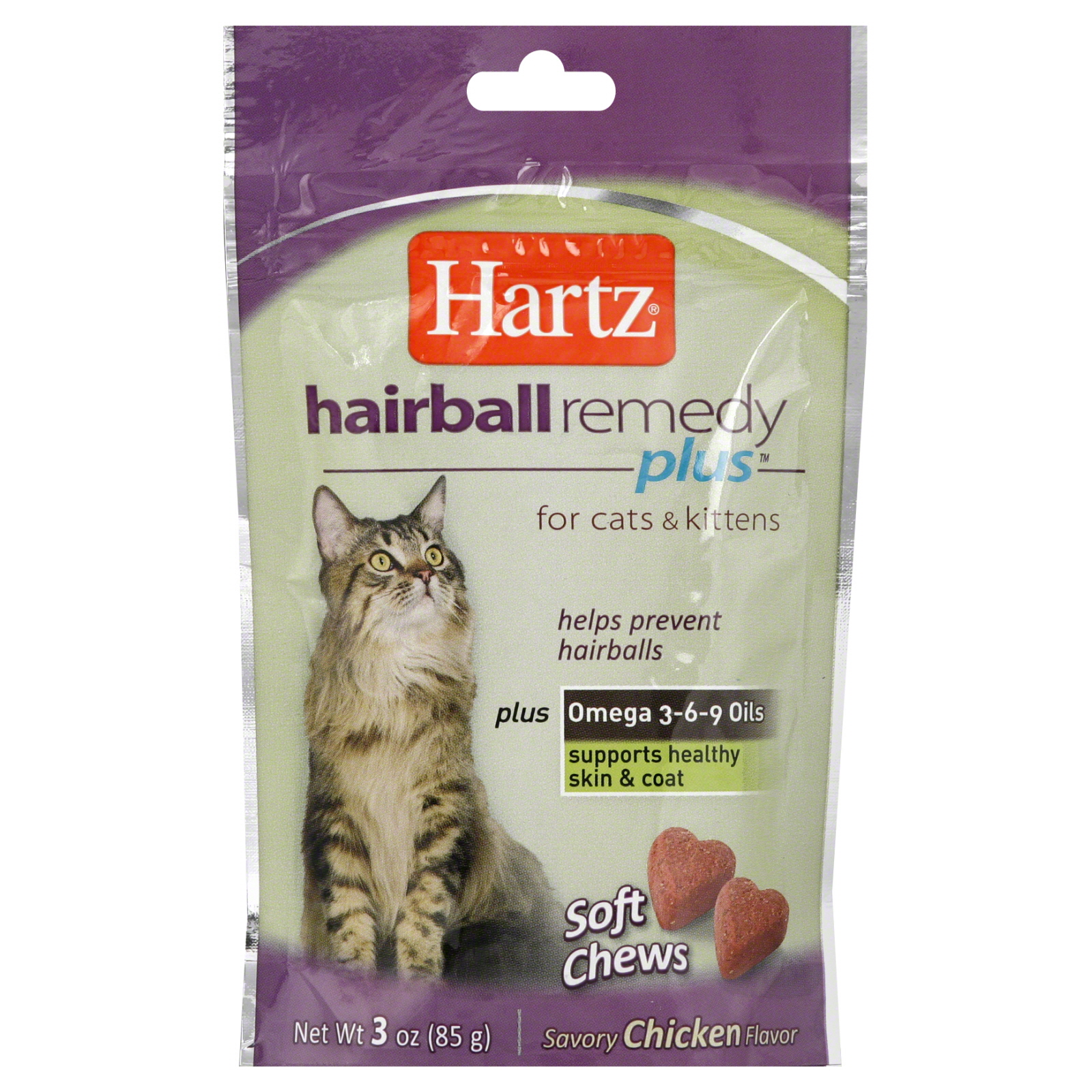 Hartz Hairball Remedy Plus Soft Chews, for Cats & Kittens, Savory