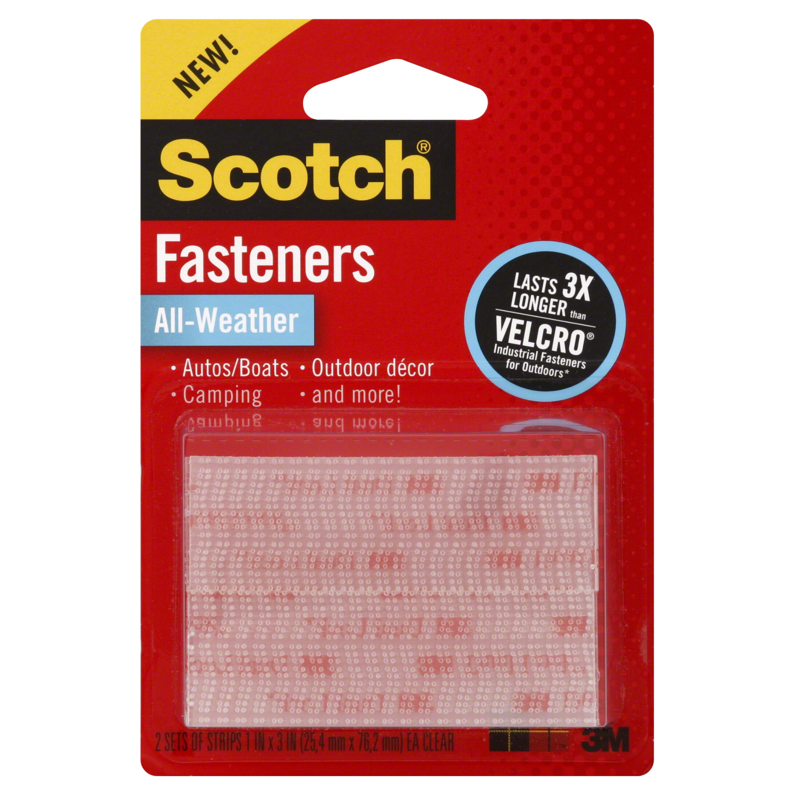 Scotch 2029733 Fasteners, All-Weather, Clear, 2 sets