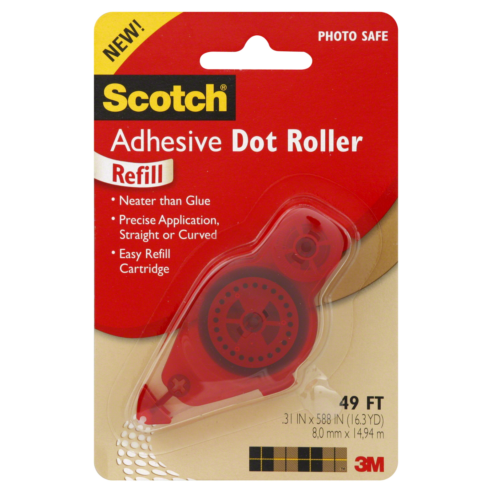 MMM6055R ADHESIVE DOT REFILL, .3 IN X 49FT