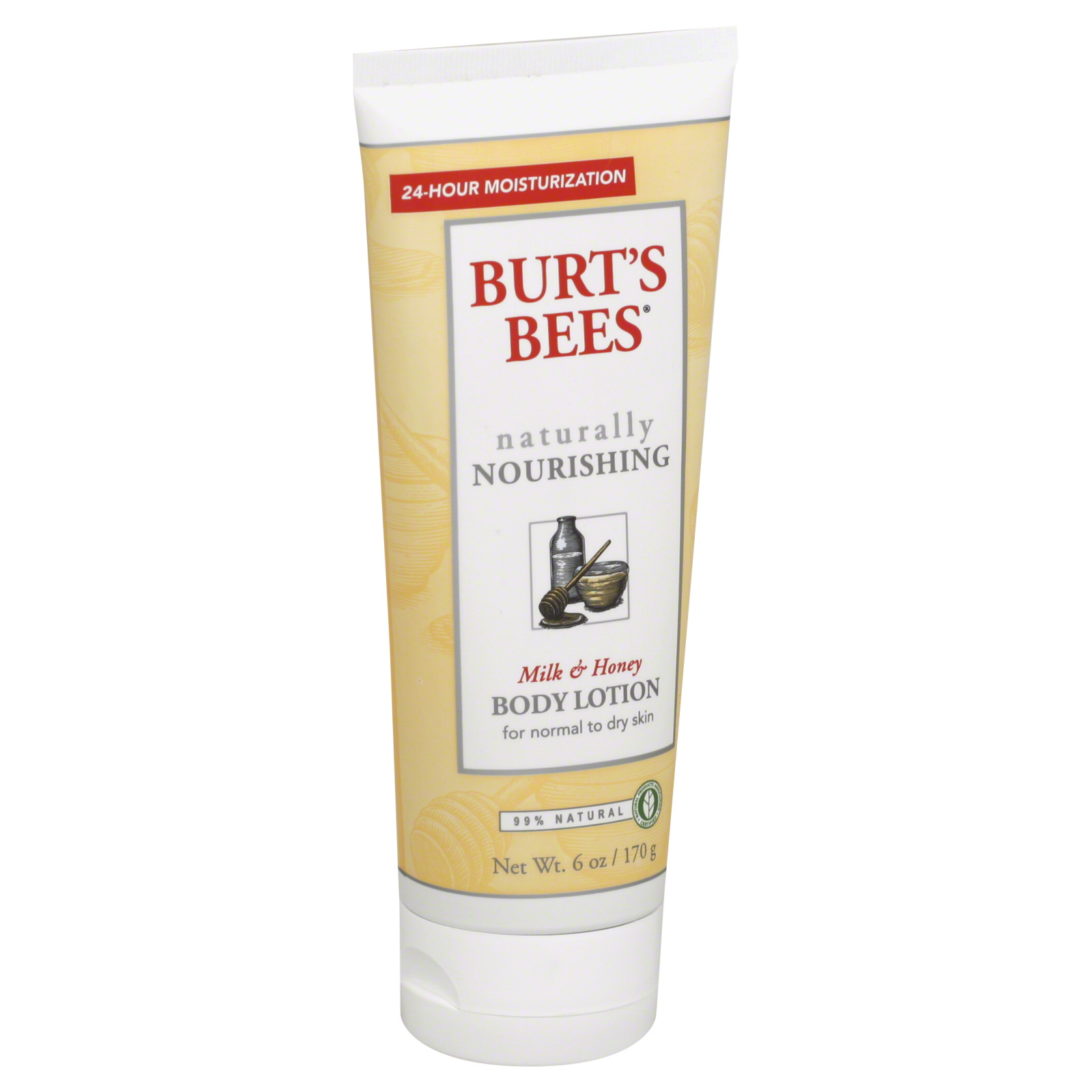 Burt's Bees Body Lotion, Naturally Nourishing, Milk & Honey, 6 oz.