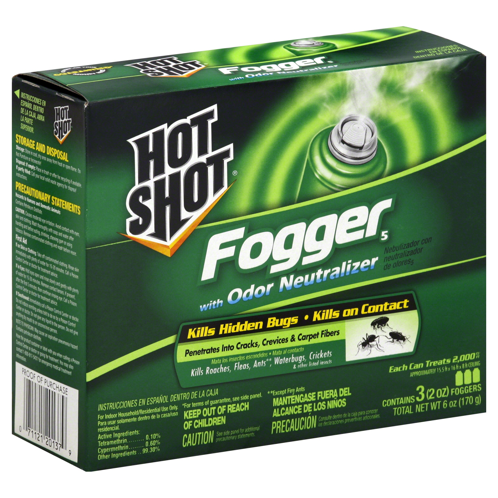 Hot Shot Gear Fogger 5, with Odor Neutralizer 3 - 2 oz foggers [6 oz (170 g)]