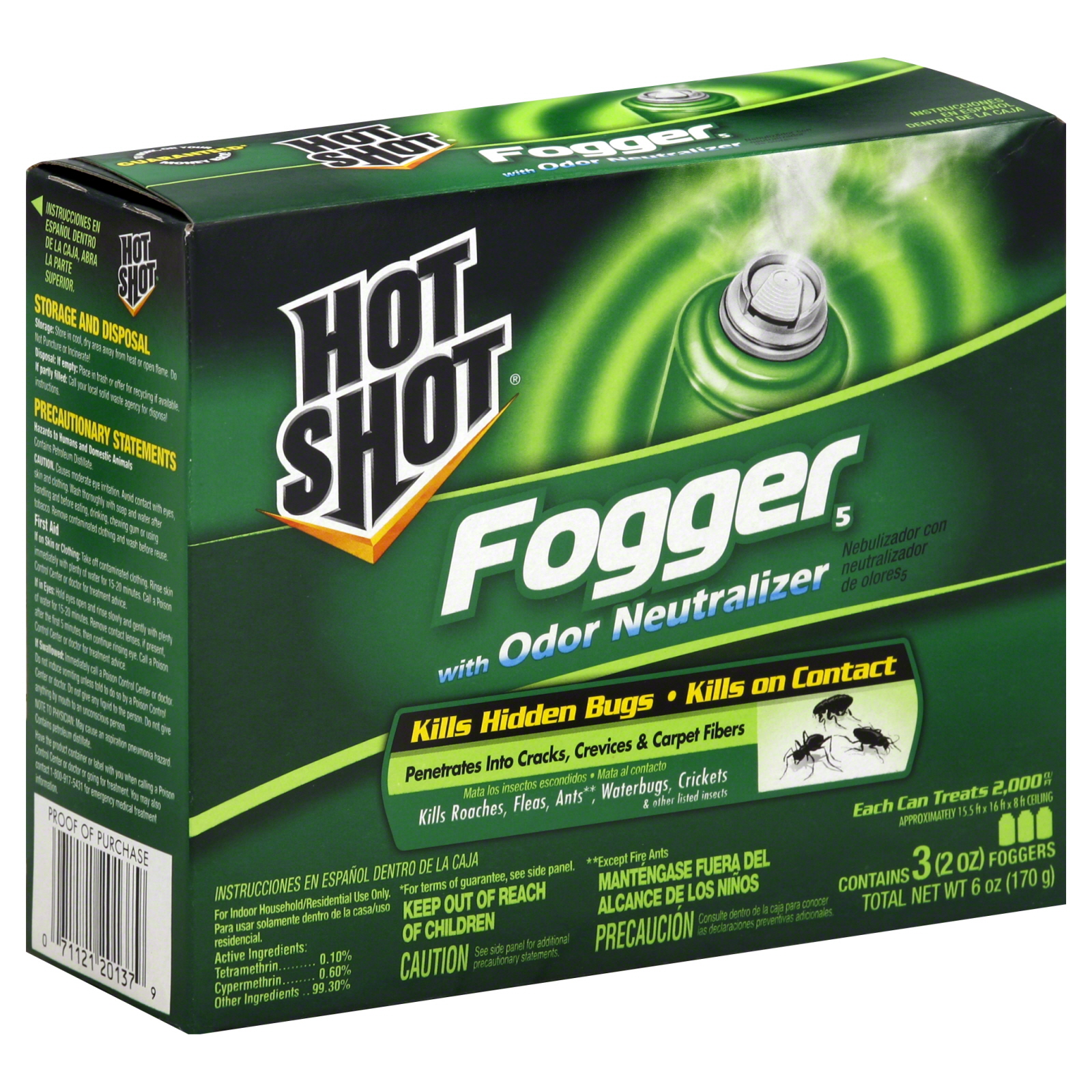 Hot Shot Gear Fogger 5, with Odor Neutralizer 3 - 2 oz foggers [6 oz ...