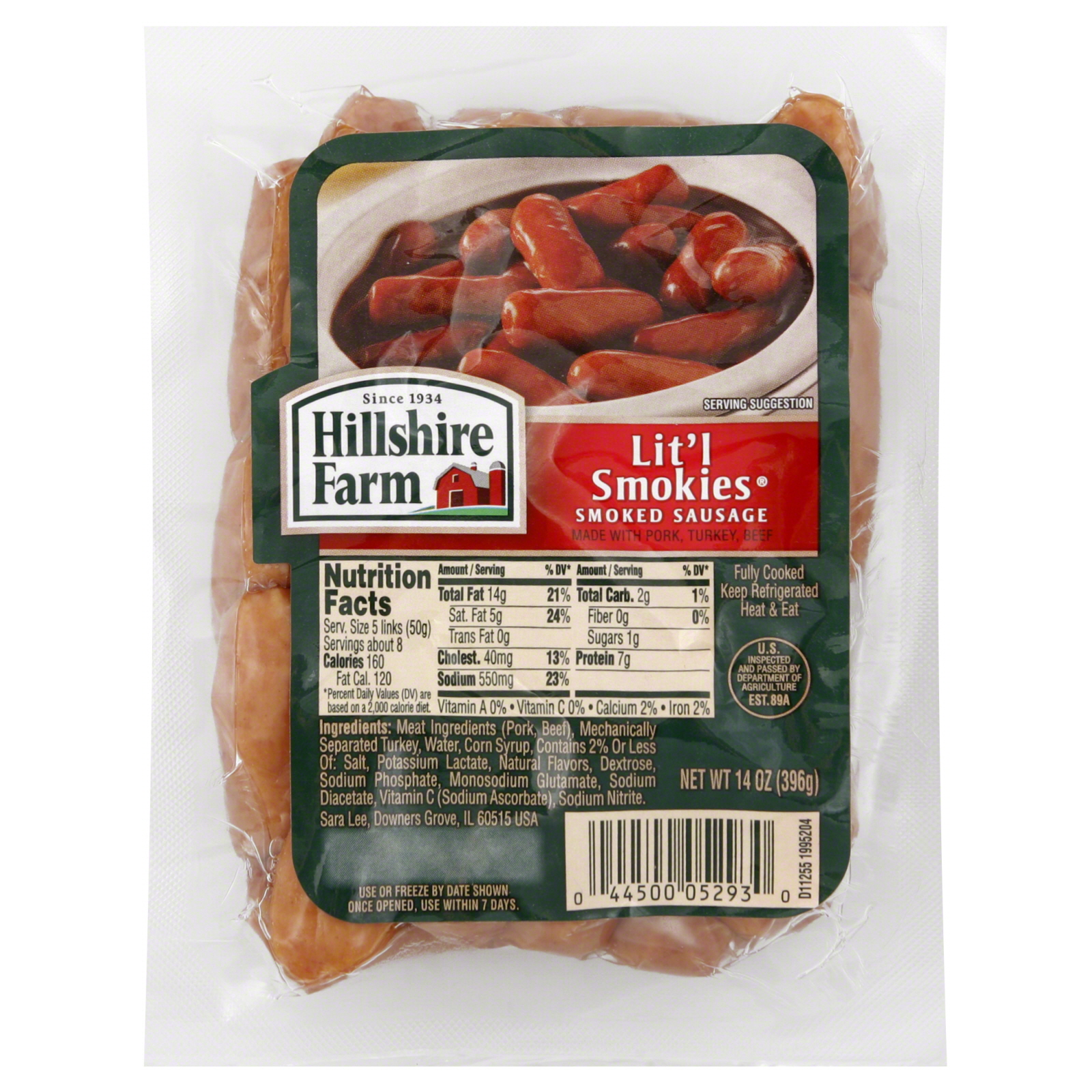 Hillshire Farm Lit'l Smokies Sausage, Smoked, 14 oz (396 g ...