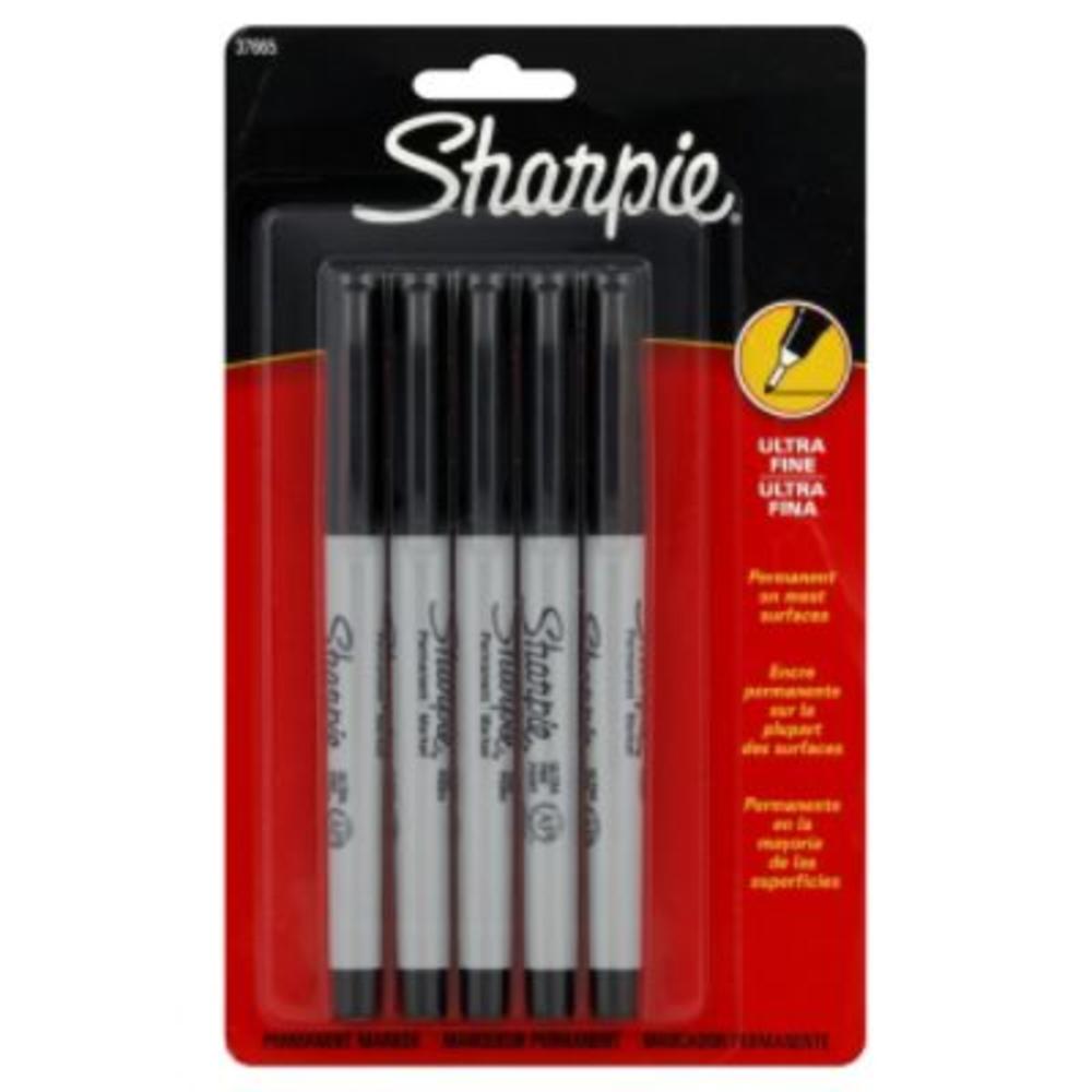 Sharpie SAN37665PP  Permanent Markers, Ultra Fine Point, Black, 5/Pack