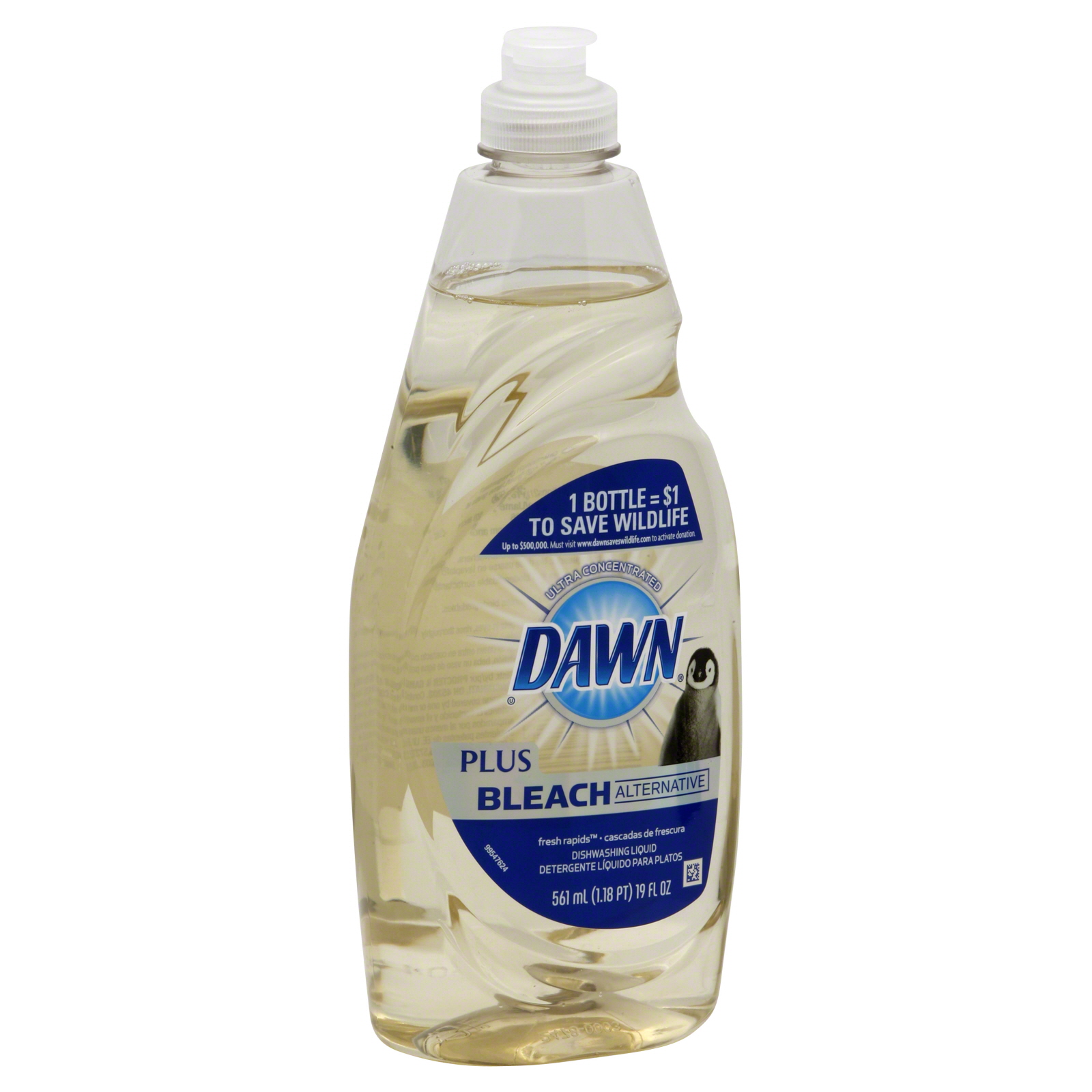 Dawn Ultra Plus Bleach Alternative Dishwashing Liquid Fresh Rapids 19 fl oz