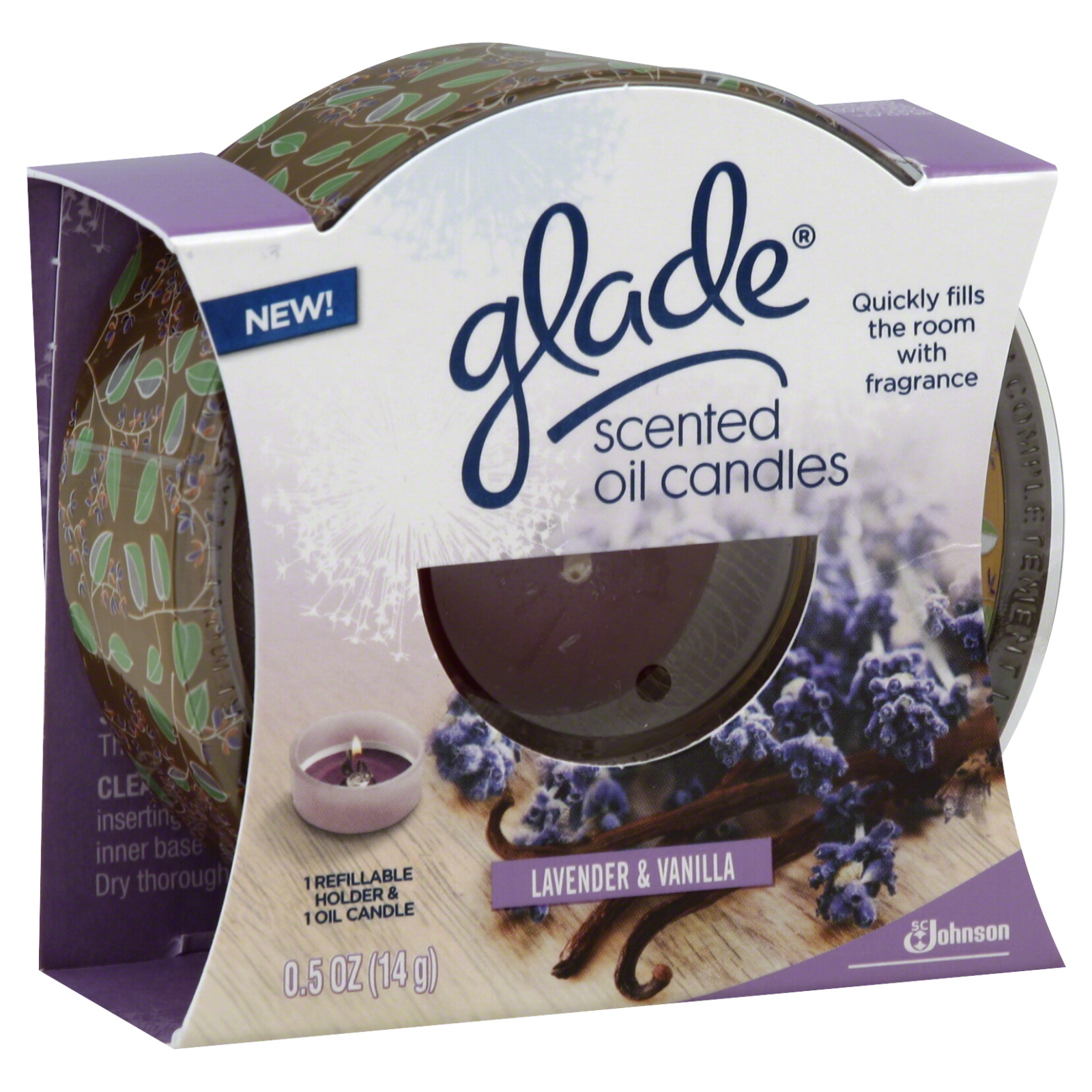 Glade Scented Oil Candle, Lavender & Vanilla, 1 candle [0.5 oz (14 g)]