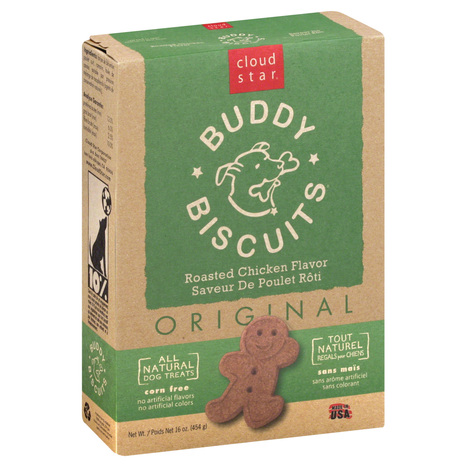 Cloud Star Buddy Biscuits Dog Treats, Original, Roasted Chicken Flavor, 16 oz (454 g)