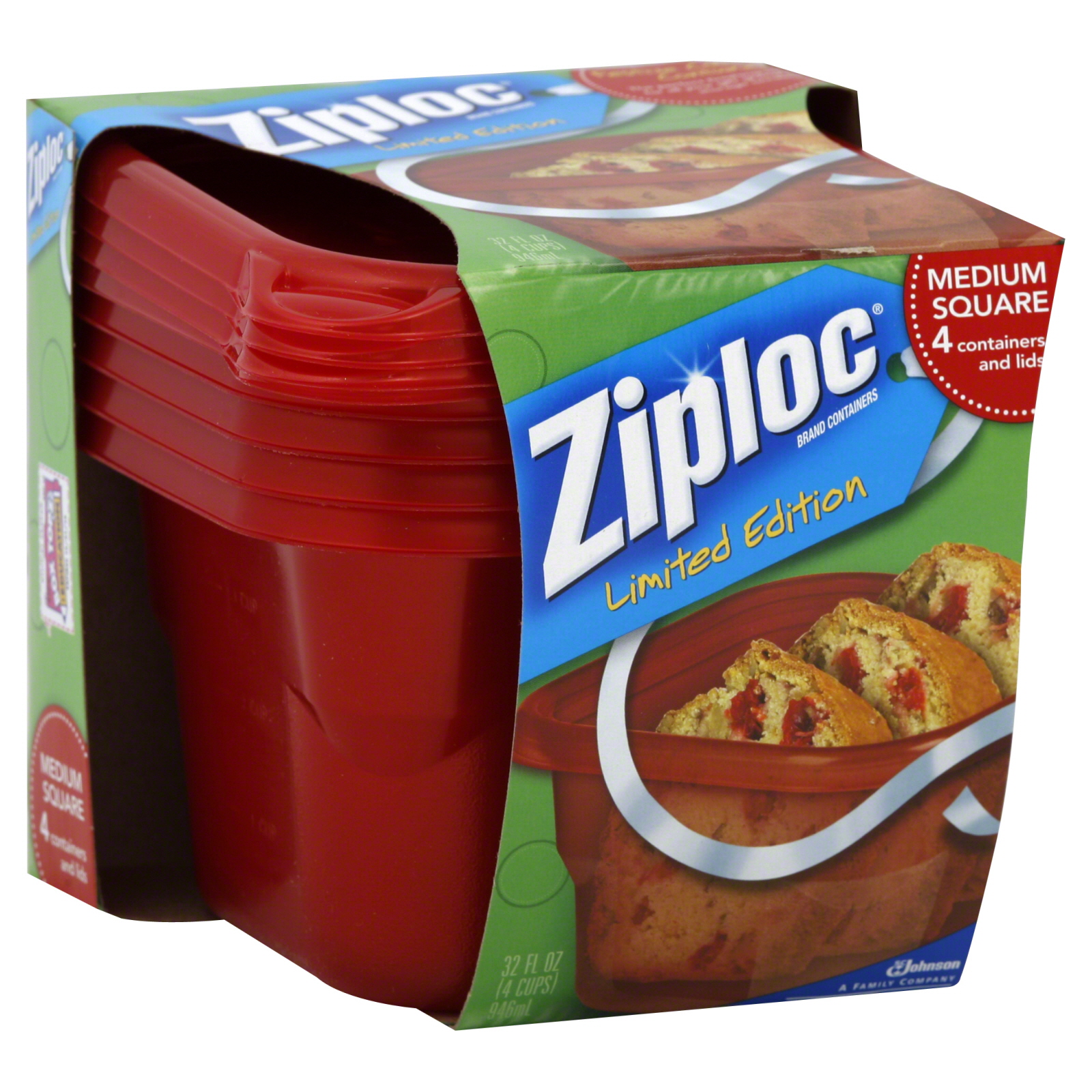 Ziploc Twist N Loc Containers & Lids, Round, Medium, 2 sets Food