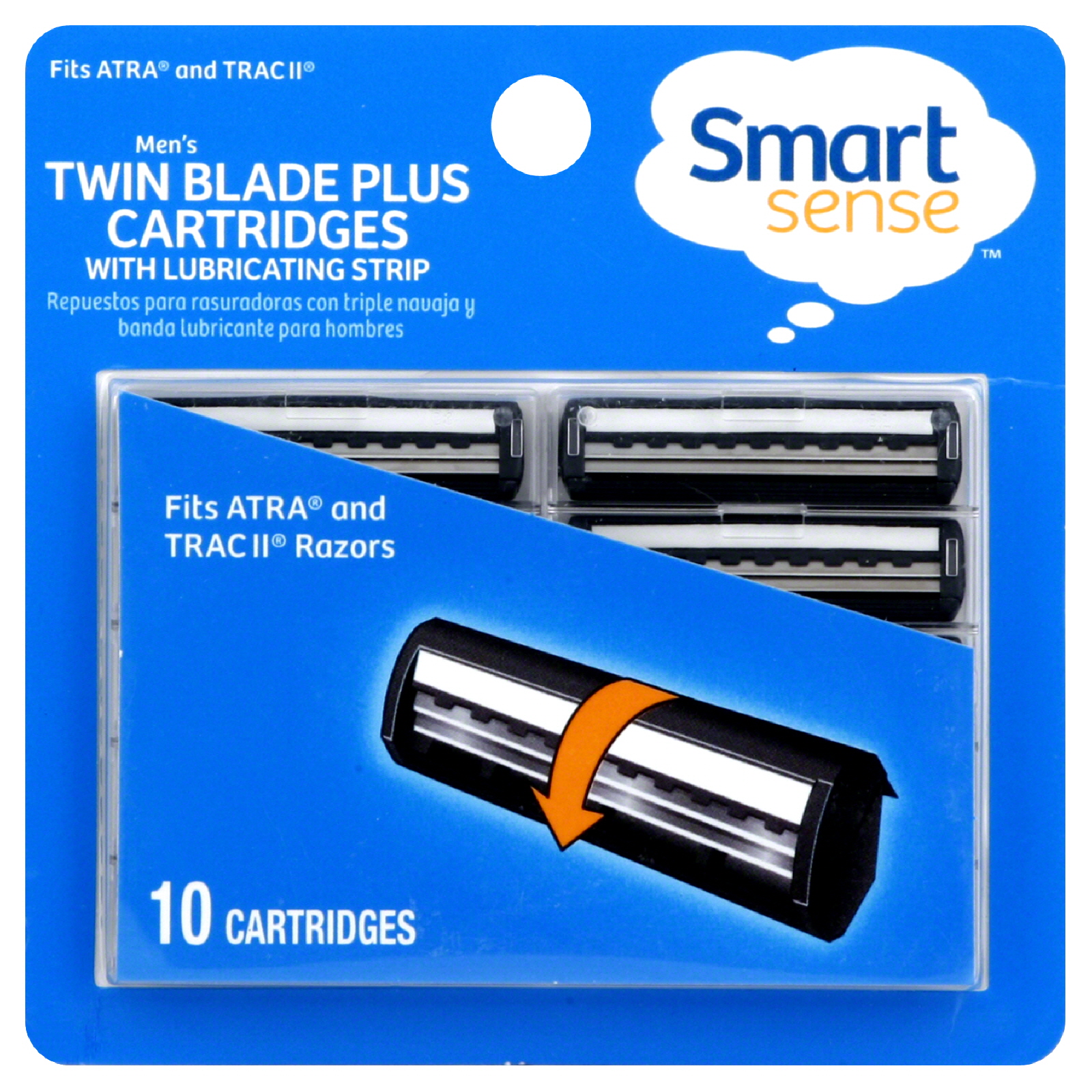Smart Sense Razors, Twin Blade Plus, with Lubricating Strip, Men's, 10 ...