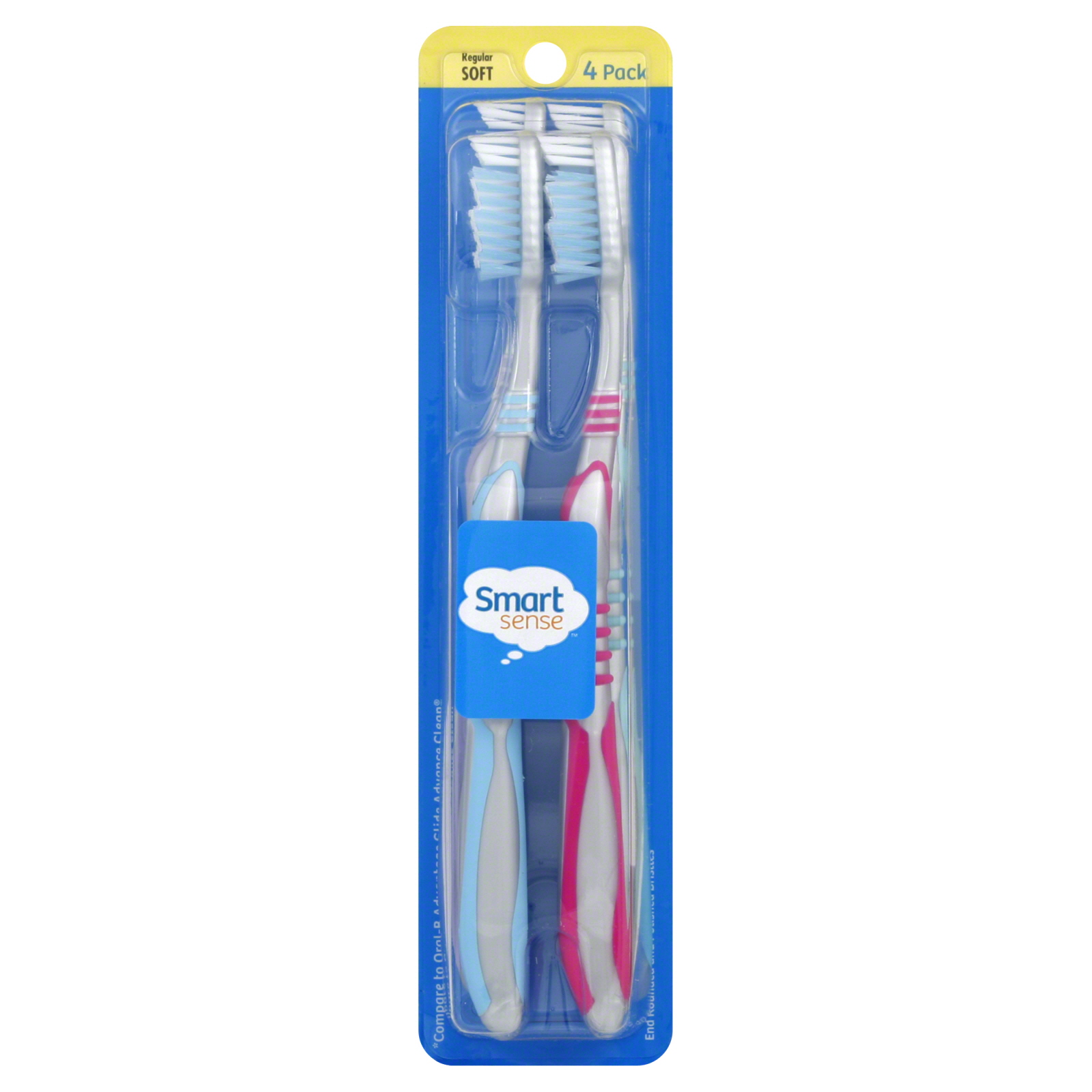 Smart Sense Toothbrushes, Regular, Soft, 4 Pack