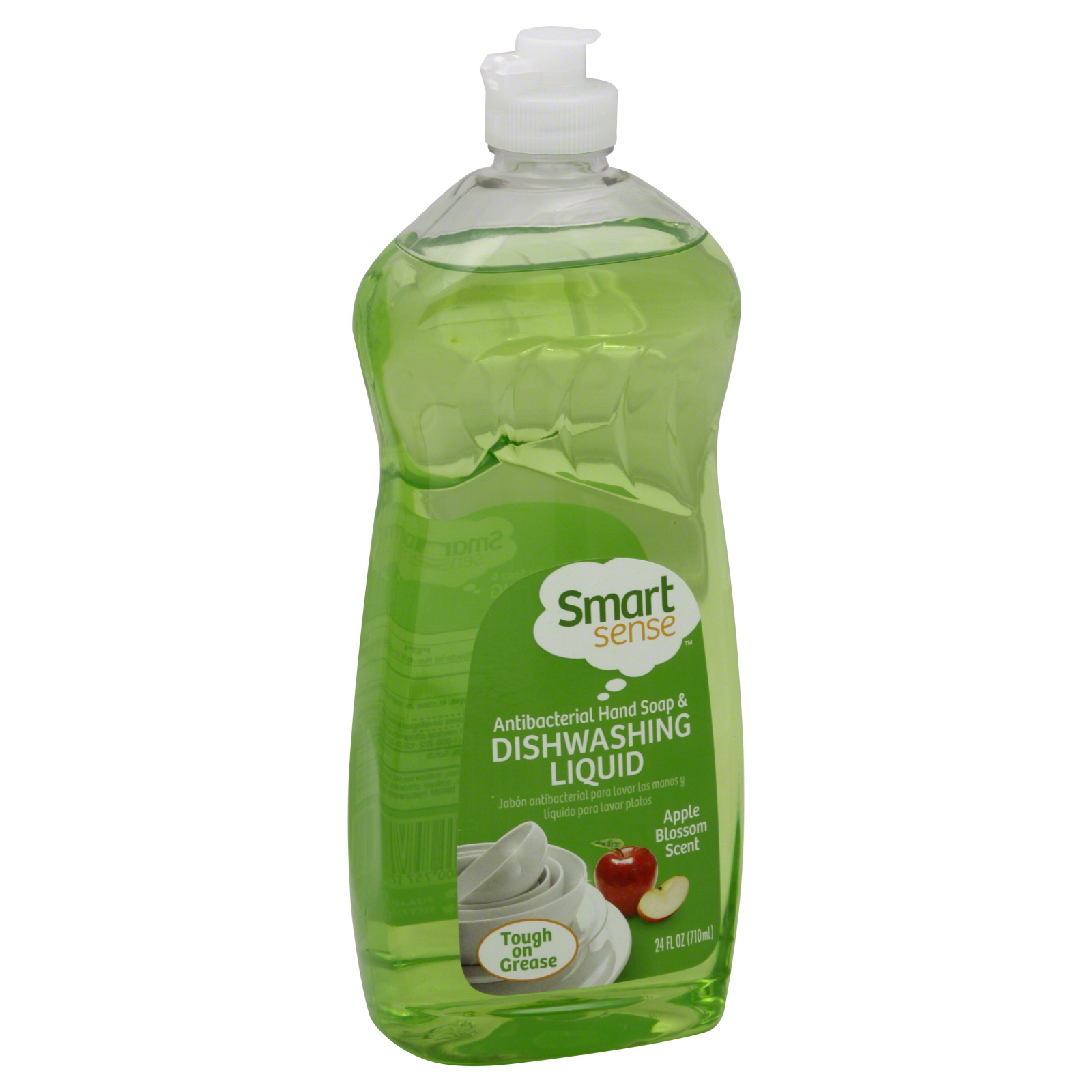 Smart Sense Antibacterial Dishwashing Liquid, Apple Blossom Scent, 24 fl oz