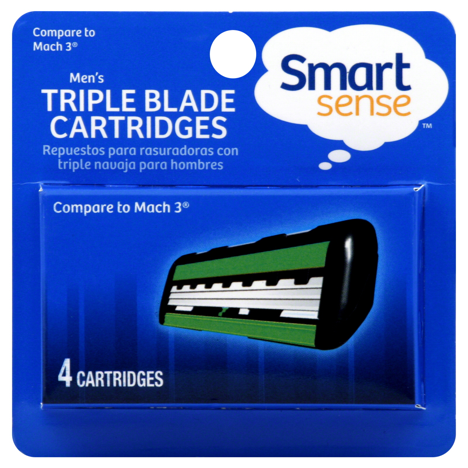 Smart Sense Cartridges, Triple Blade, Men's, 4 cartridges