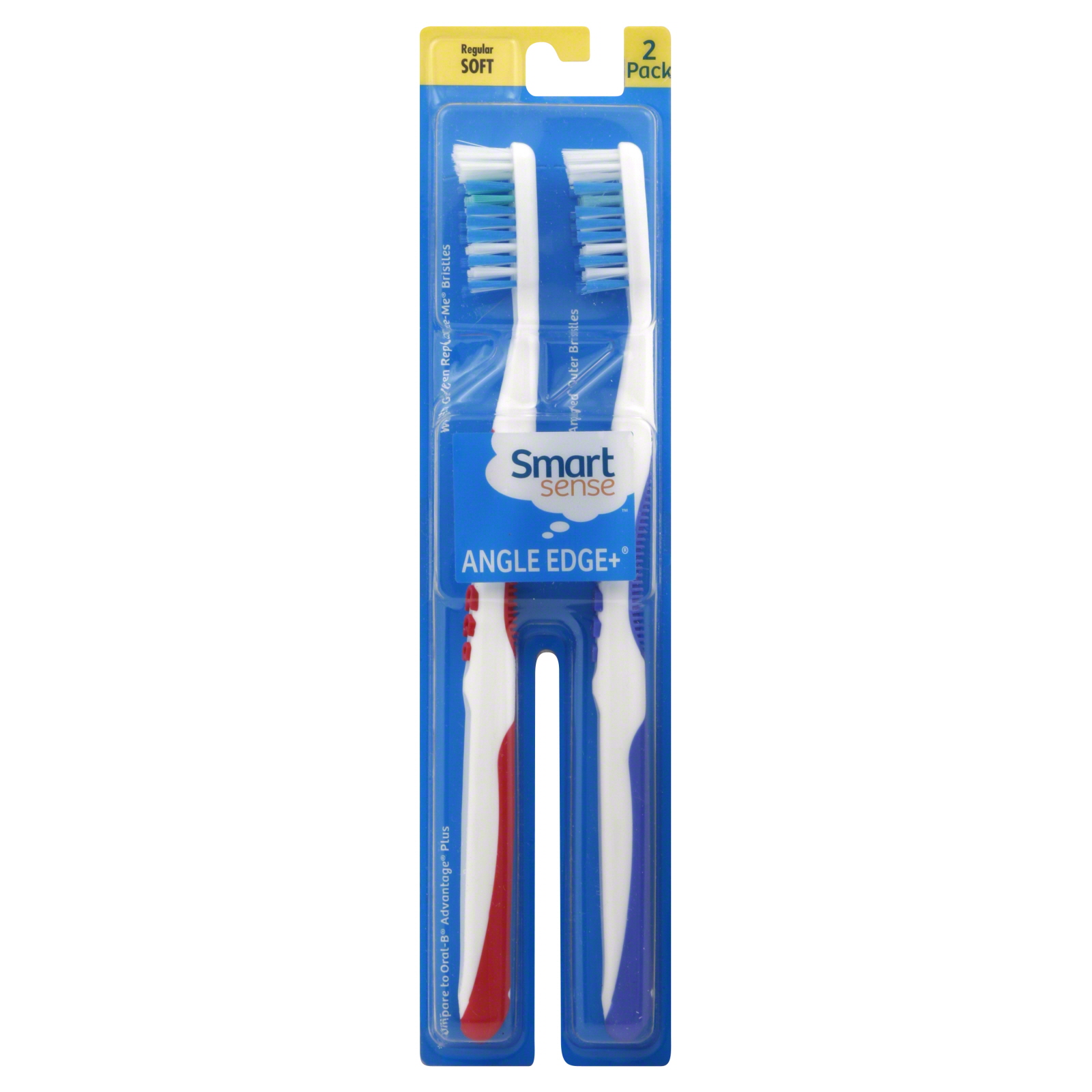 Smart Sense Angle Edge+ Toothbrushes, Regular, Soft, 2 toothbrushes