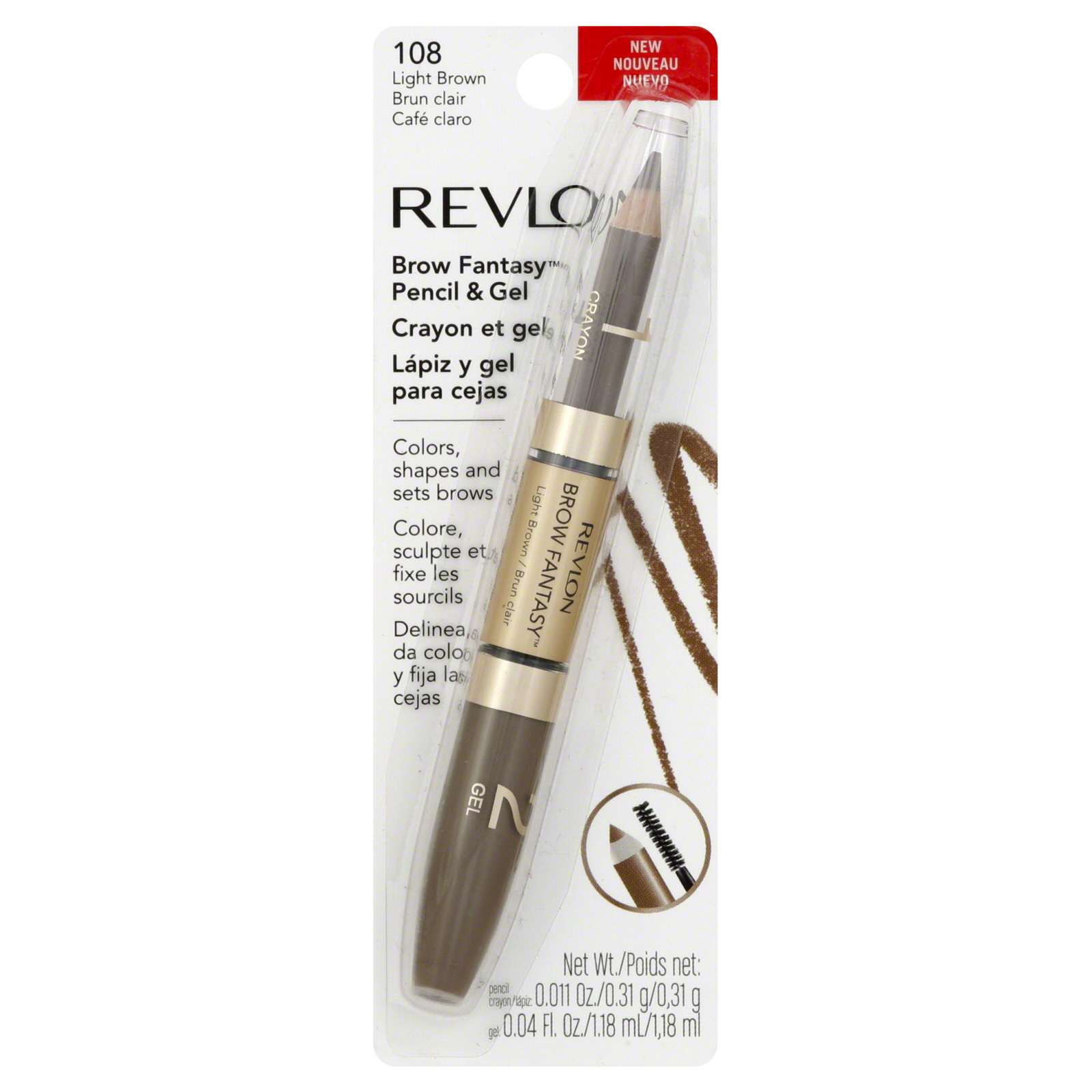 Revlon Brow Fantasy Pencil & Gel, Light Brown