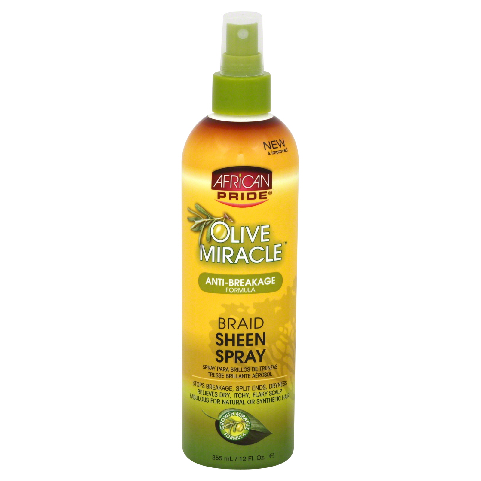 African Pride Olive Miracle Braid Sheen Spray, 12 fl oz (355 ml)