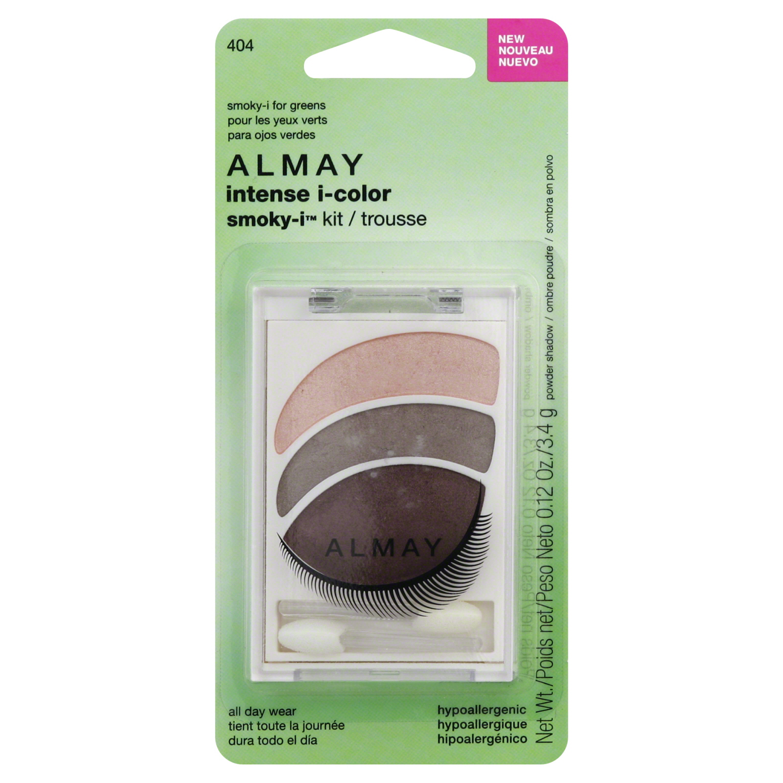 Almay Intense i-Color Smoky-i Powder Shadow Kit, Smoky-i for Greens, 0.12 oz (3.4 g)