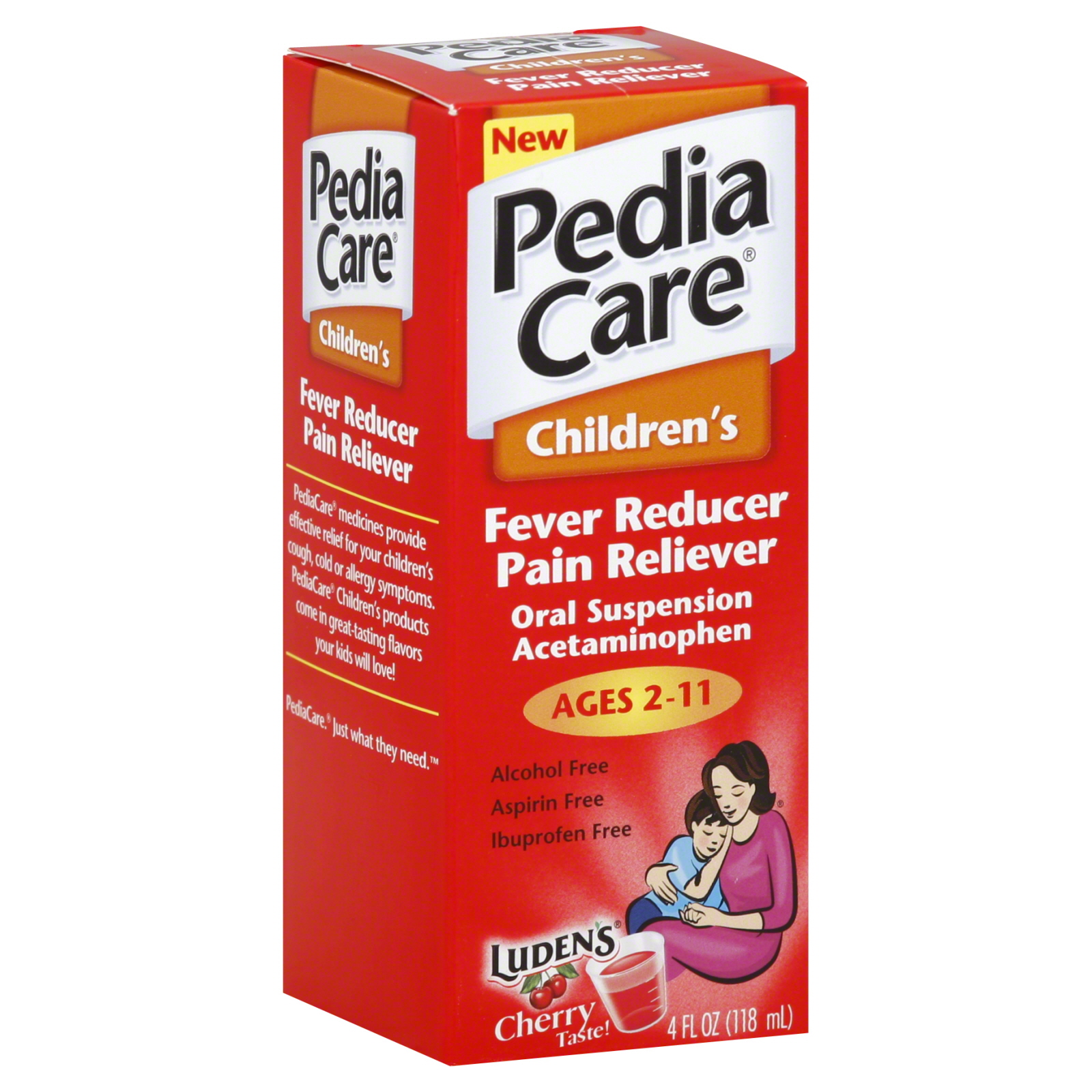 Pedia Care Children's Fever Reducer/Pain Reliever, Luden's Cherry Taste 4 fl oz (118 ml)