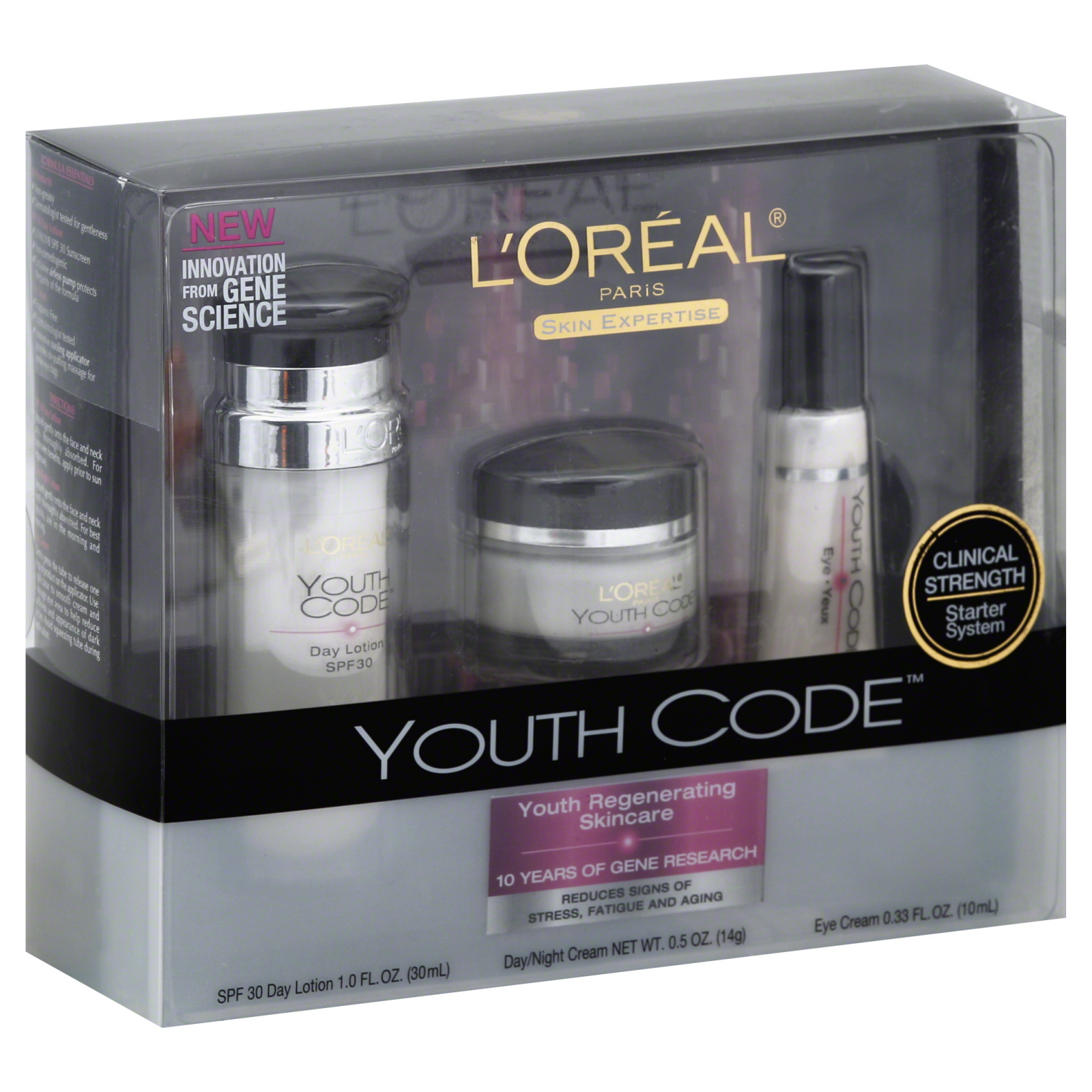 L'Oreal Skin Expertise Youth Code Starter System, Youth Regenerating Skincare, 1 system