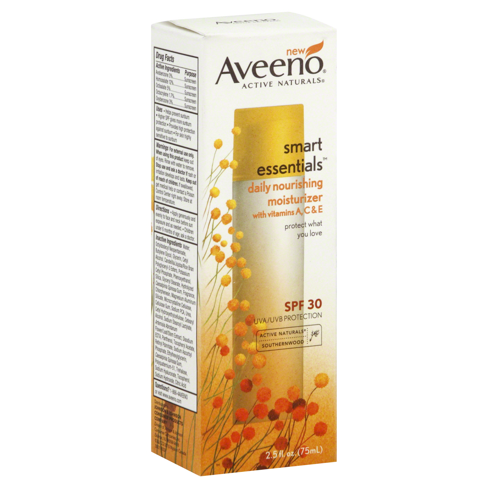 Aveeno Active Naturals Smart Essentials Daily Nourishing Moisturizer, Southernwood, SPF 30 2.5 fl oz (75 ml)