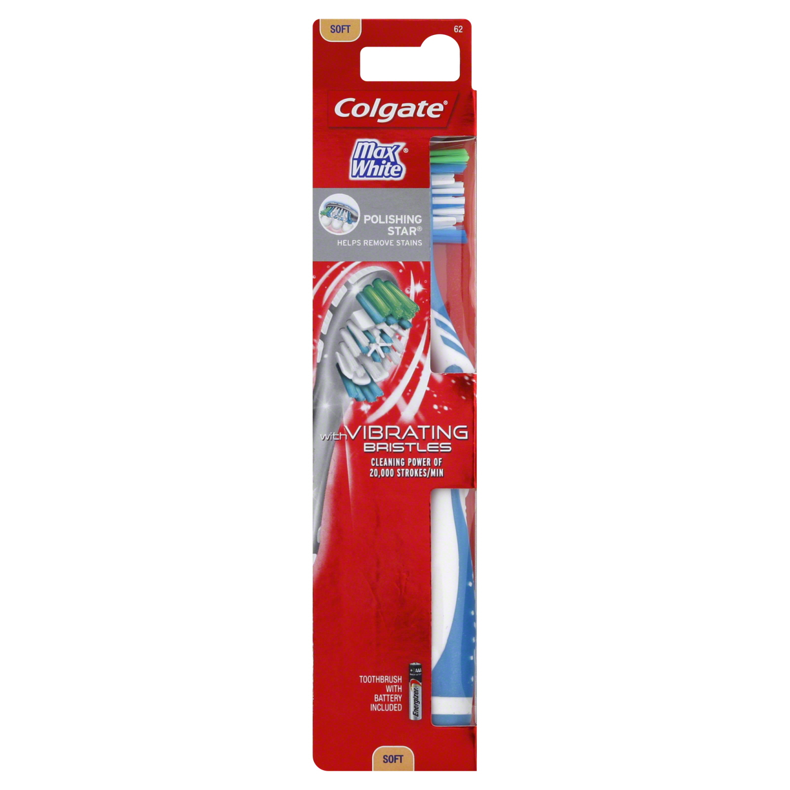 Colgate-Palmolive Max White Sonic Power Powered Toothbrush, Soft 62 1 toothbrush