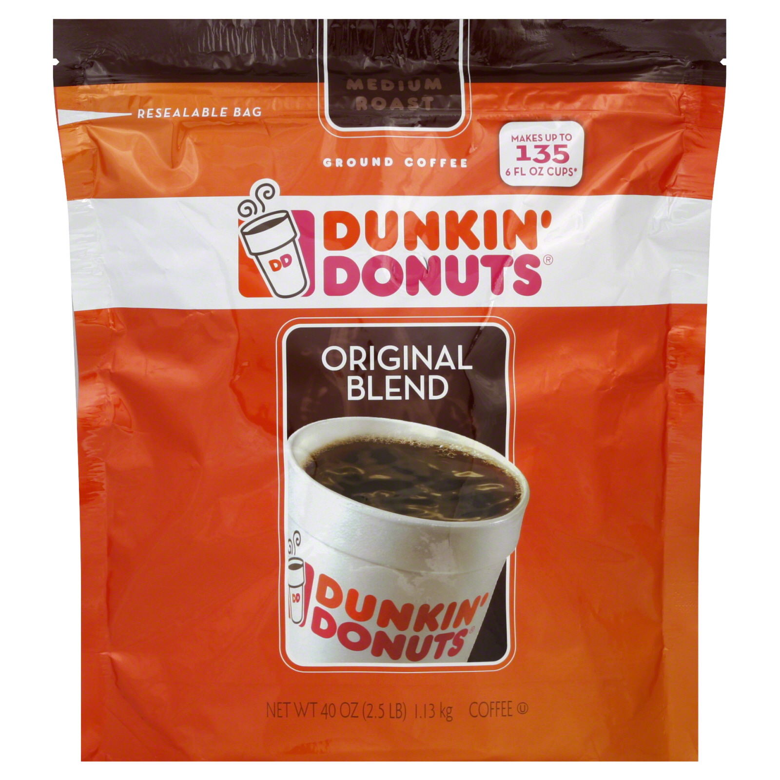 Dunkin' Donuts Original Blend Medium Roast Ground Coffee 40 Ounce