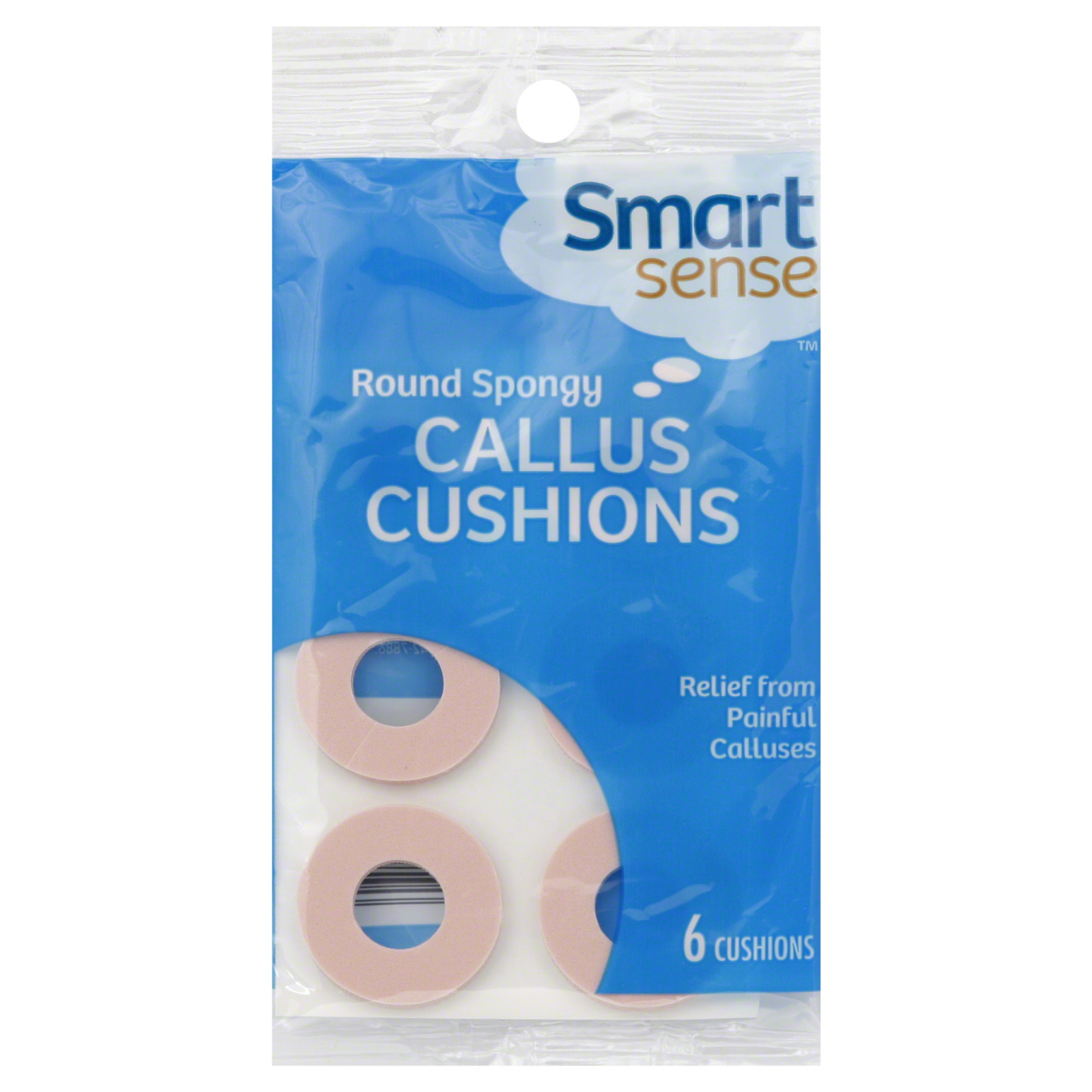 Smart Sense Callus Cushions, Round Spongy 6 cushions