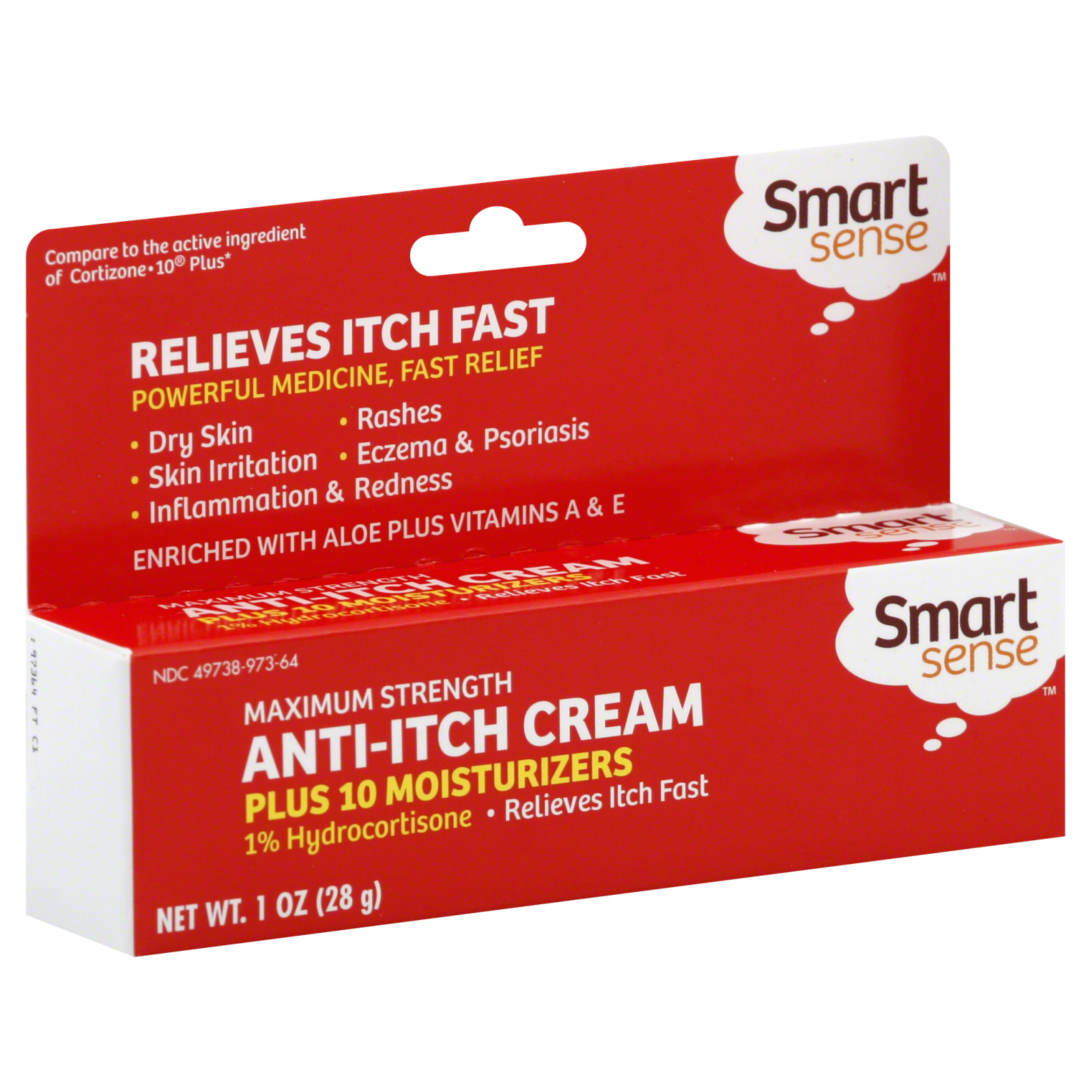 Smart Sense AntiItch Cream, Plus 10 Moisturizers, Maximum Strength 1