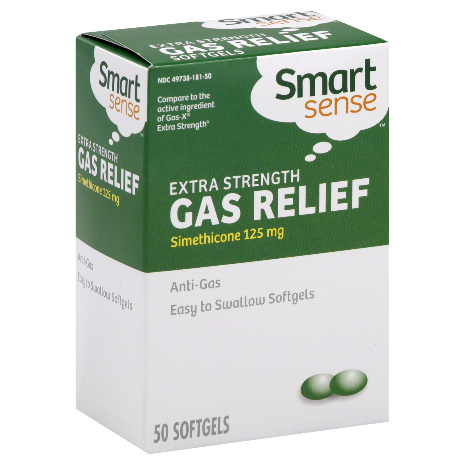 Smart Sense Gas Relief, Extra Strength, 125 mg, Softgels 50 softgels