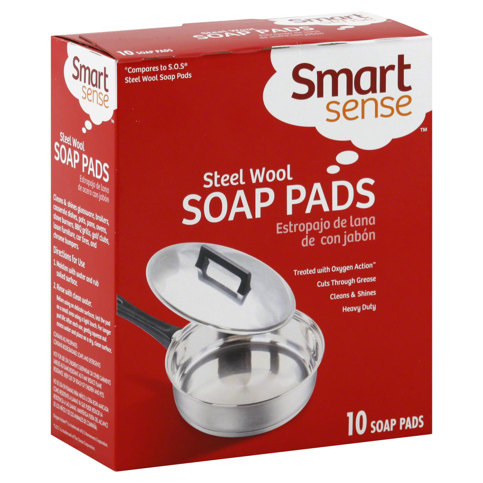 Smart Sense Soap Pads, Steel Wool 10 pads