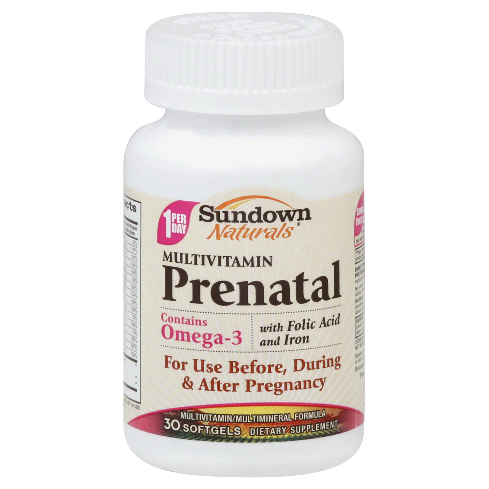 Sundown Prenatal Multivitamins With Omega Iron And  Calcium Softgels