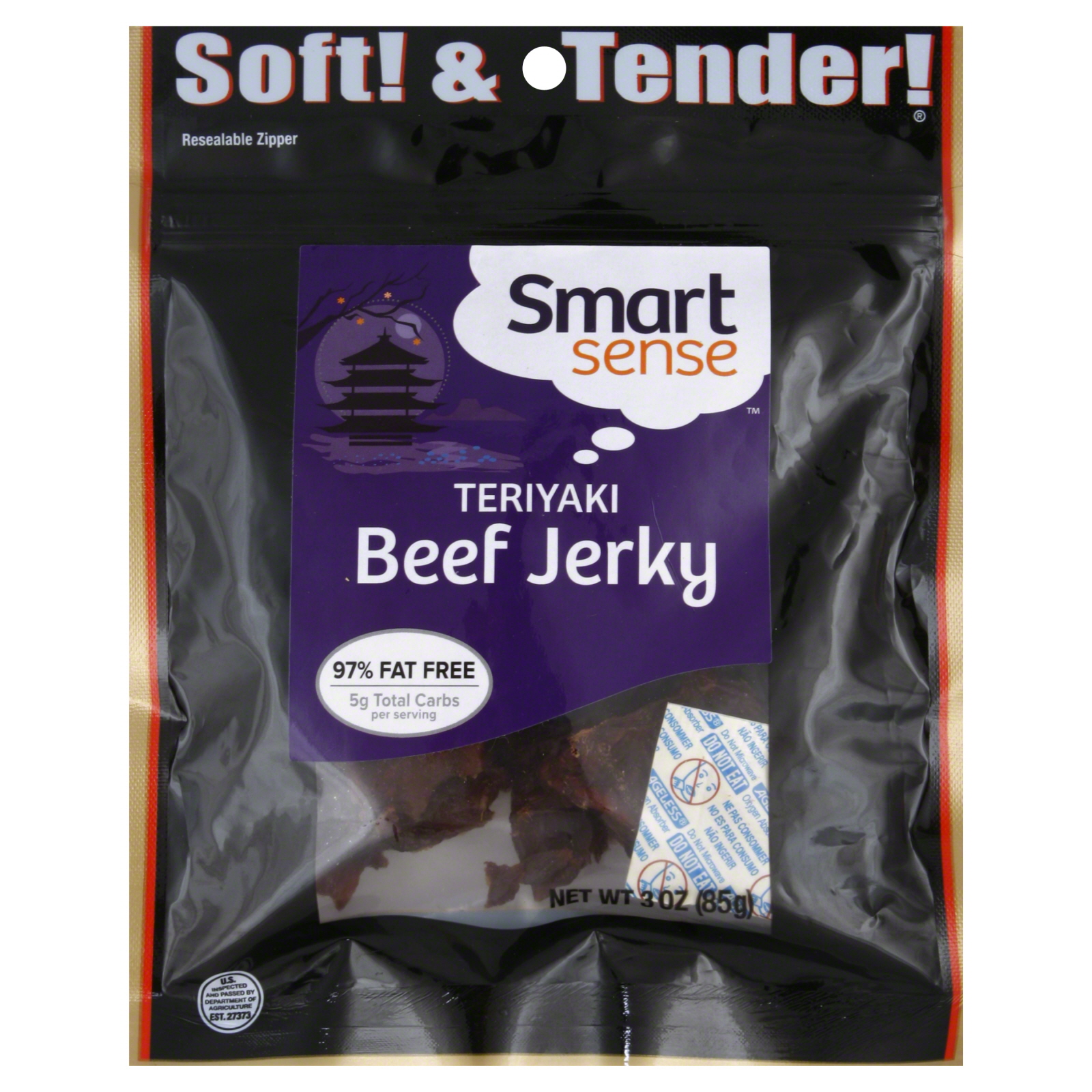 Smart Sense Beef Jerky, Teriyaki 3 oz (85 g)