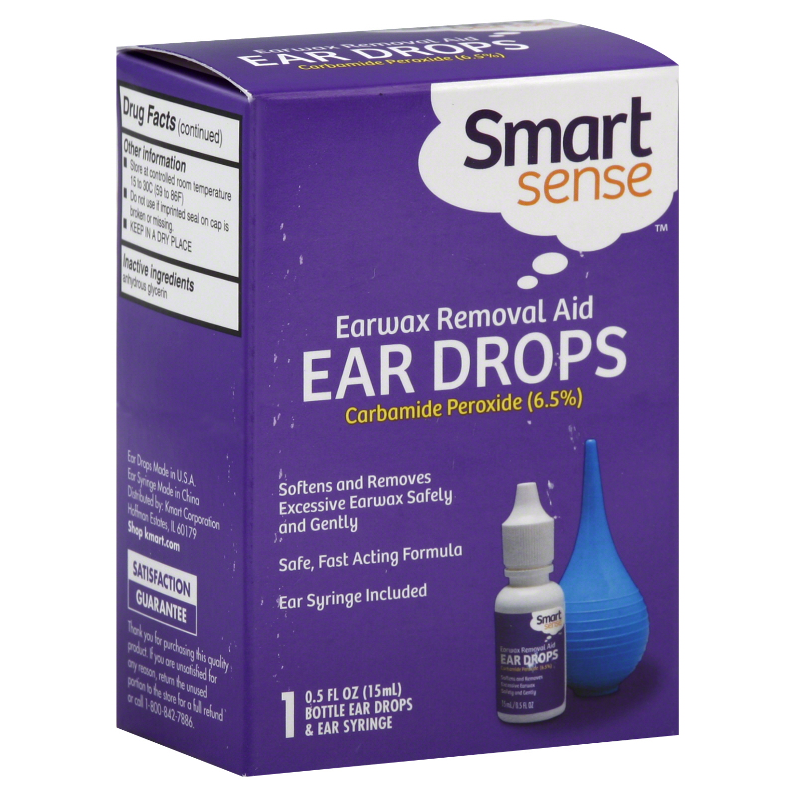 Smart Sense Ear Drops, Earwax Removal Aid 1 kit