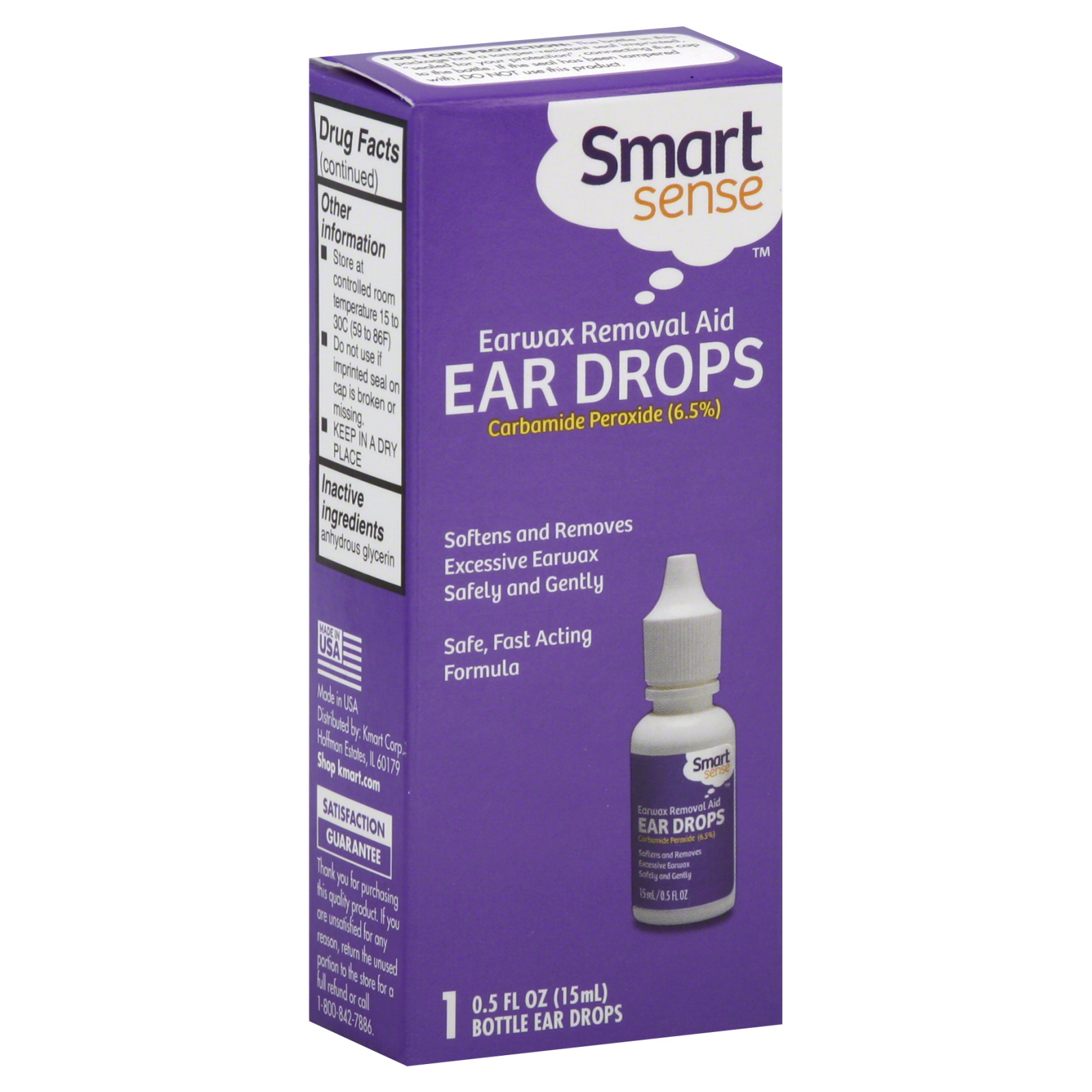 Smart Sense Ear Drops, Earwax Removal Aid 0.5 fl oz (15 ml)