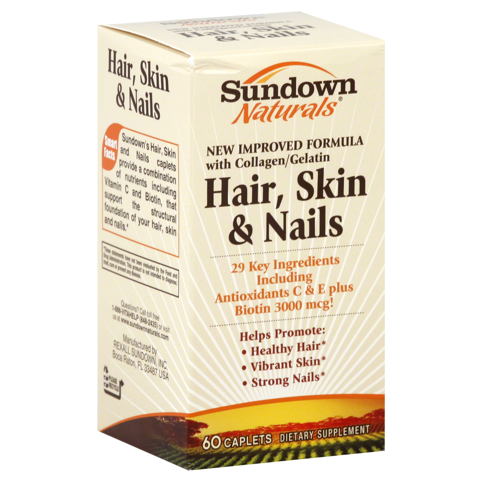 Sundown Hair Skin Nails Tablets 60-Count