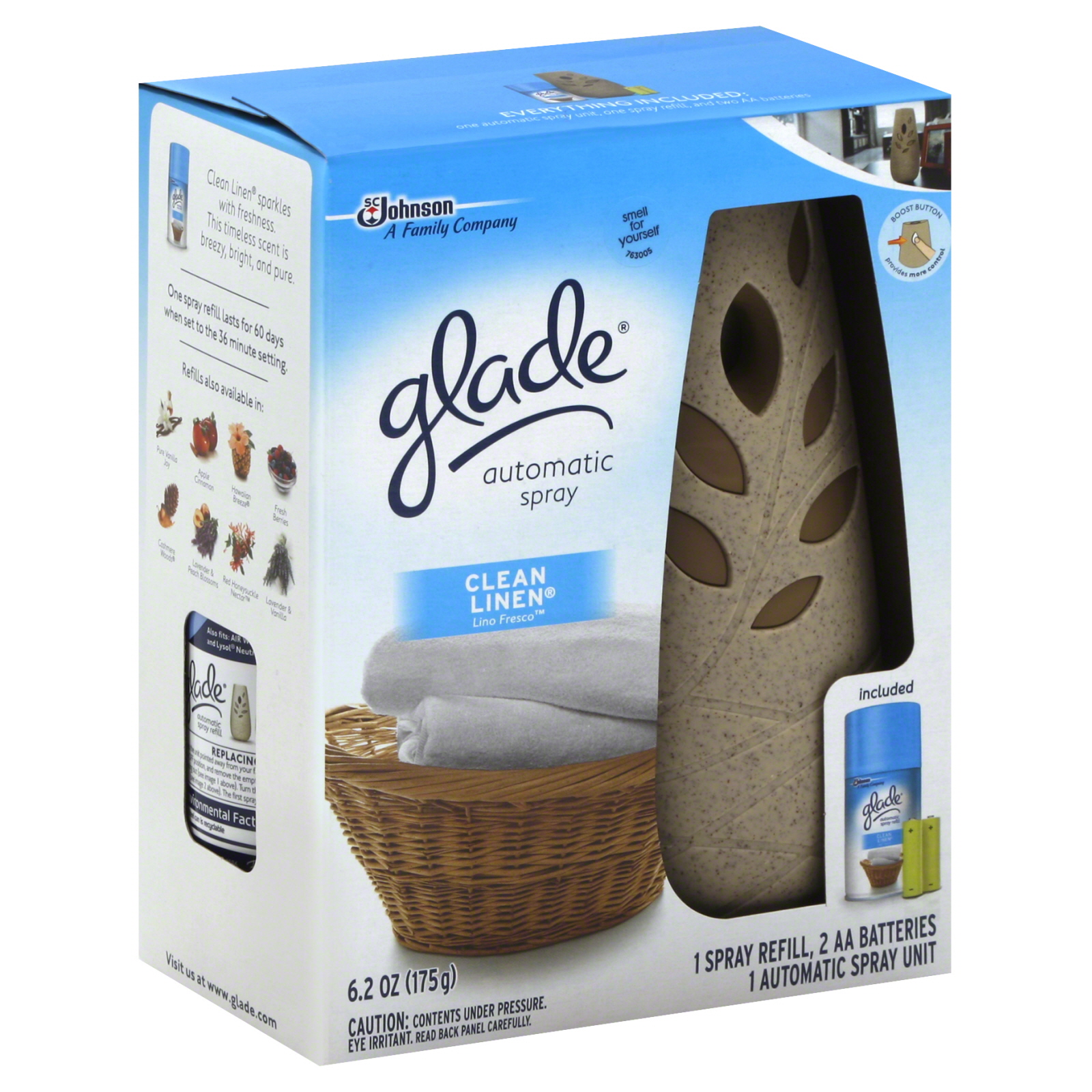 Glade Automatic Spray Starter Kit, Clean Linen - 6.2 oz.