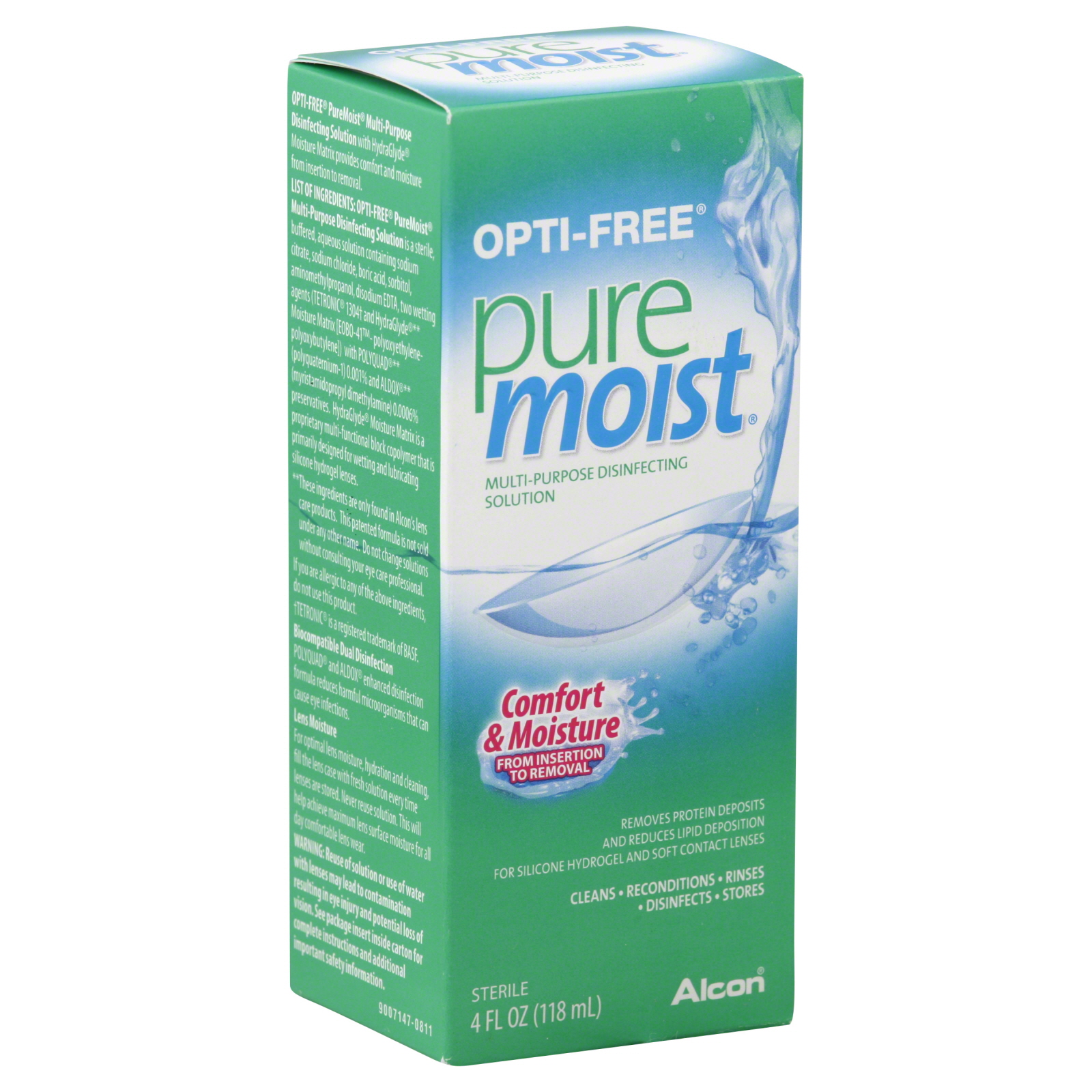 Pure Moist Disinfecting Solution, Multi-Purpose, 4 fl oz (118 ml)