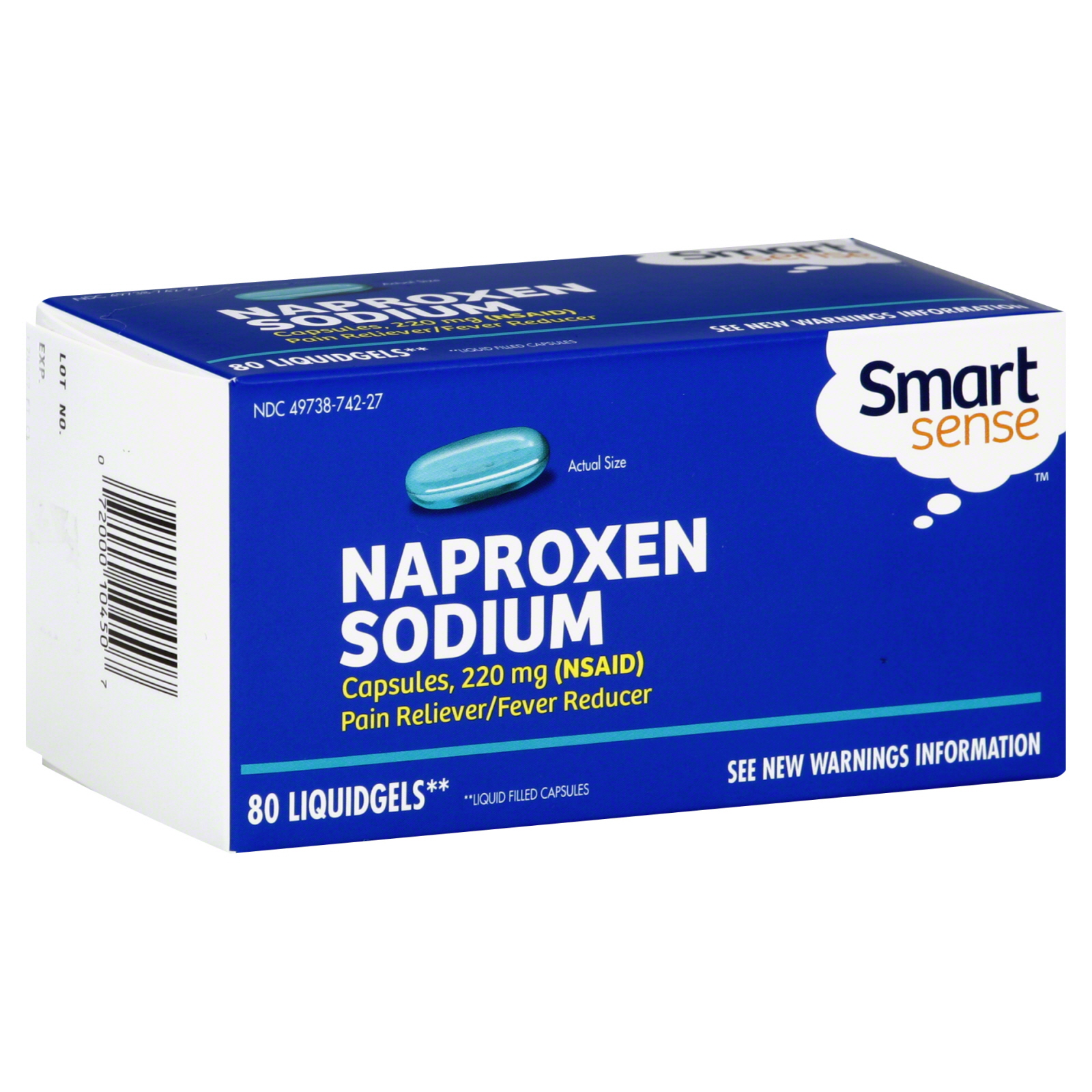 Smart Sense Naproxen Sodium, 220 mg, 80 Liquidgels