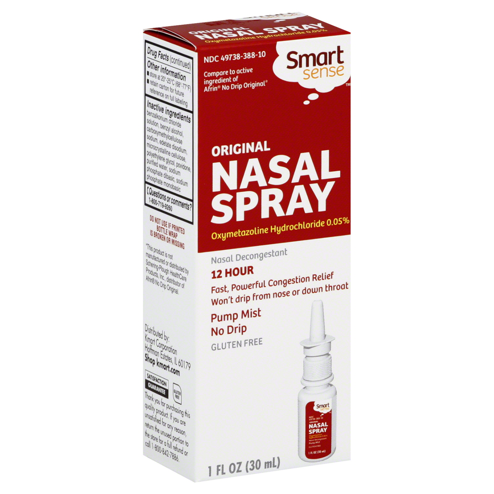 Smart Sense Nasal Spray, No Drip Pump, 12 Hour  1 oz