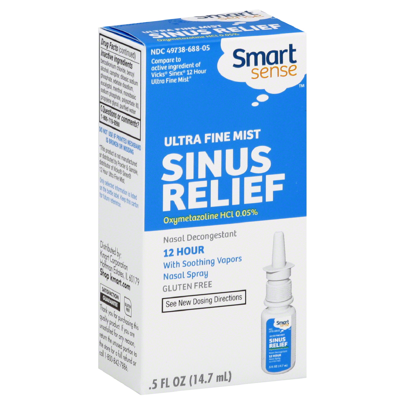 Smart Sense Sinus Relief, Ultra Fine Mist, .5 oz