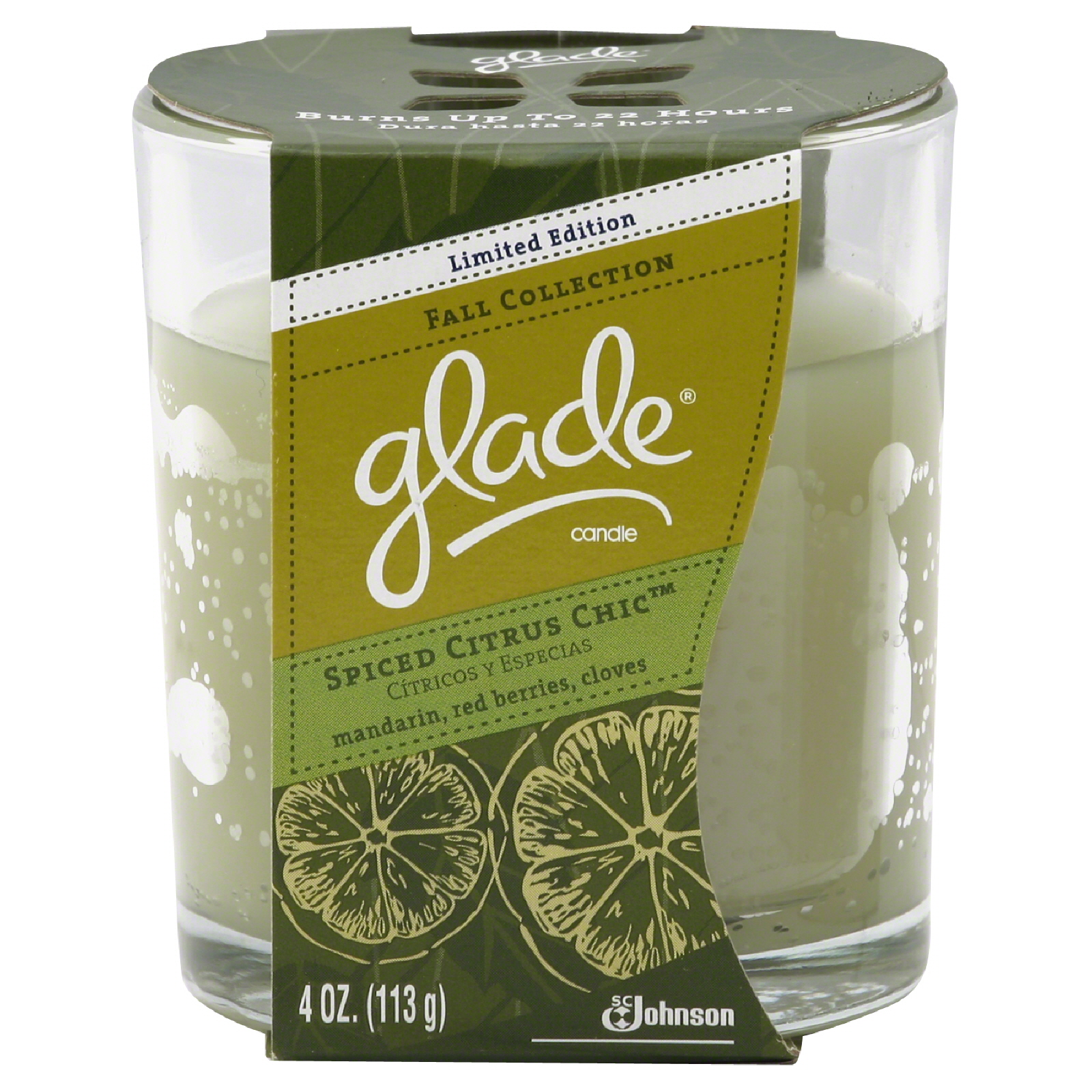 Glade Candle, Spiced Citrus Chic 1 candle [4 oz (113 g)]