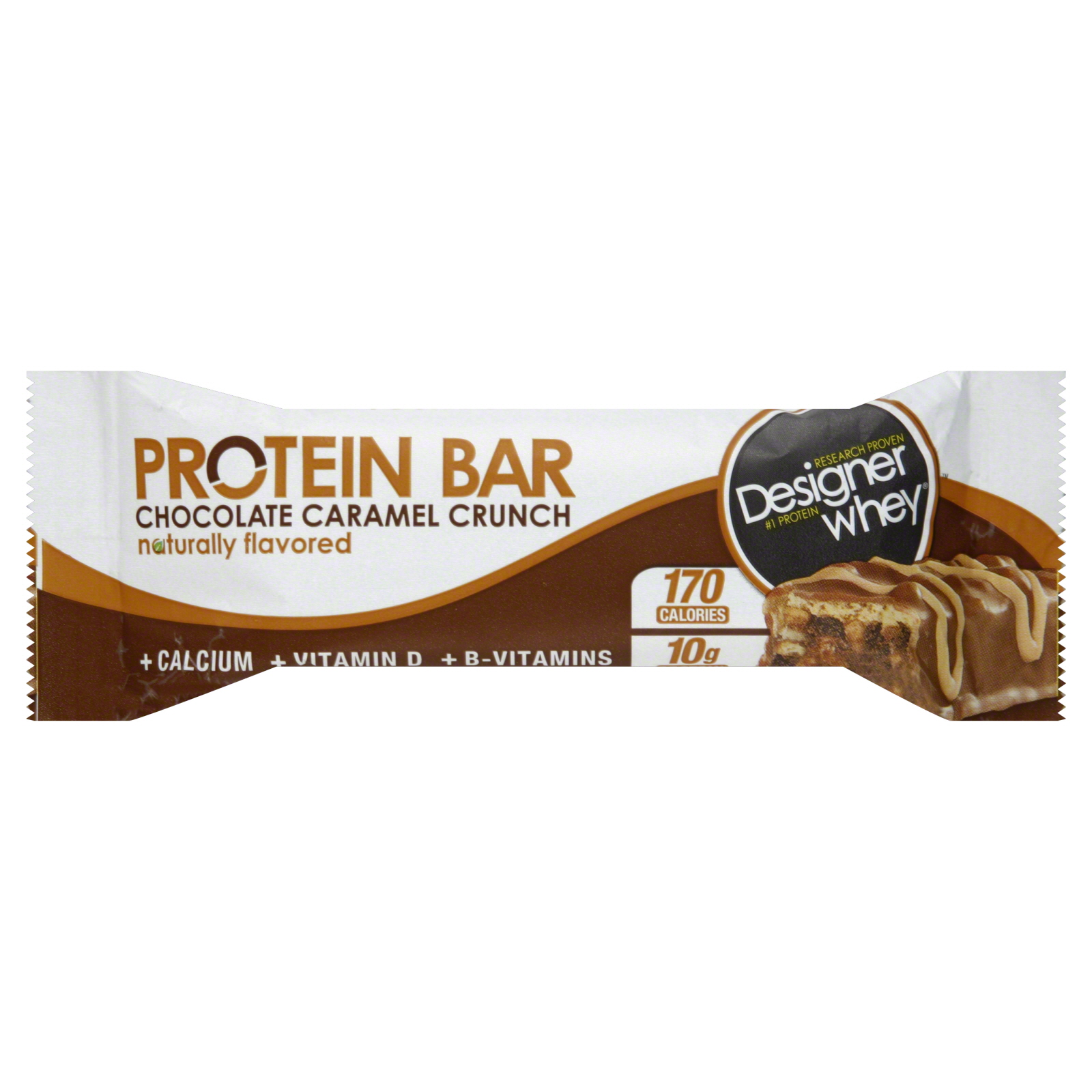 Designer Whey Protein Bar, Chocolate Caramel Crunch, 1.41 oz