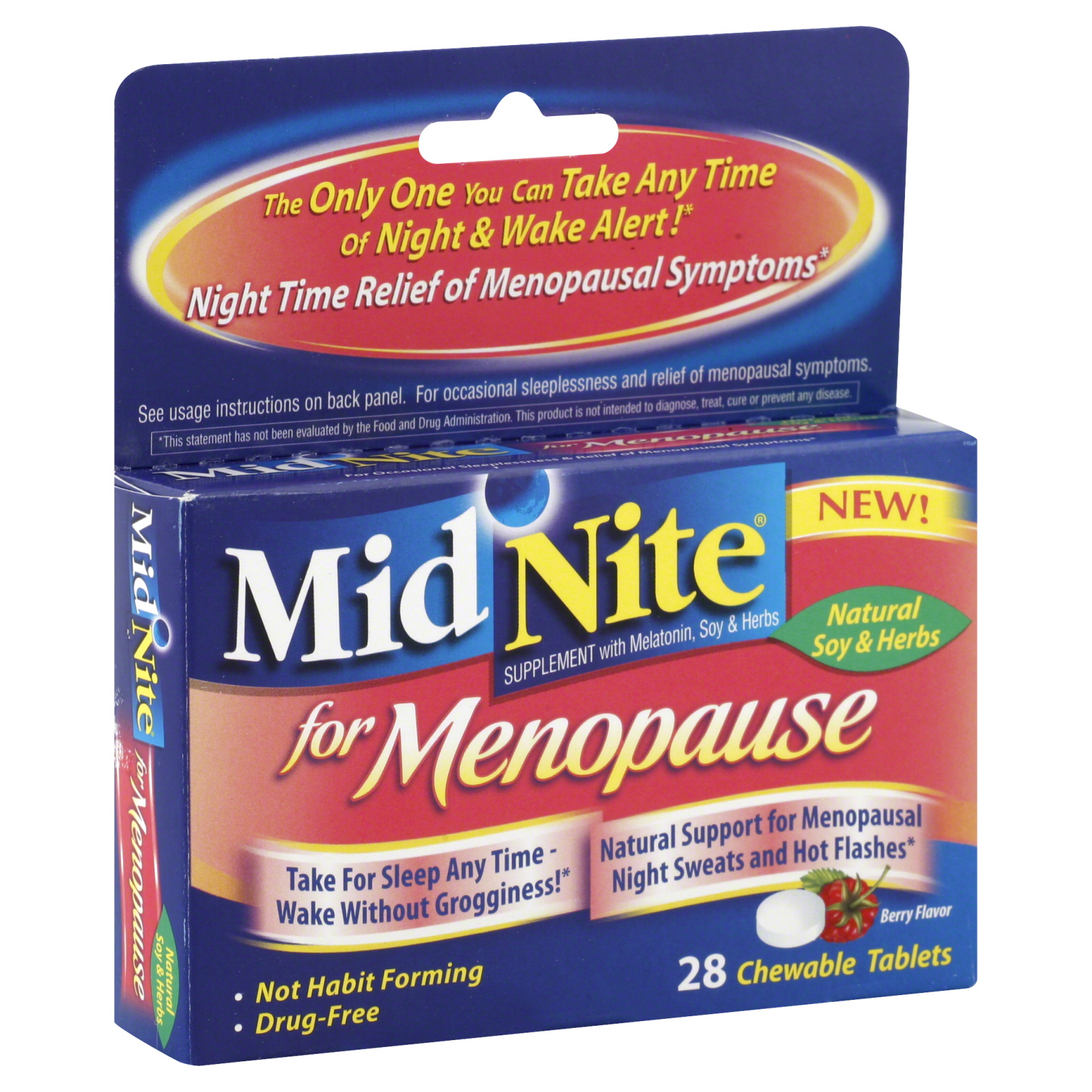 Waterbury Nighttime Sleep Aid, for Menopause, 28 Chewable Tablets, Berry Flavor
